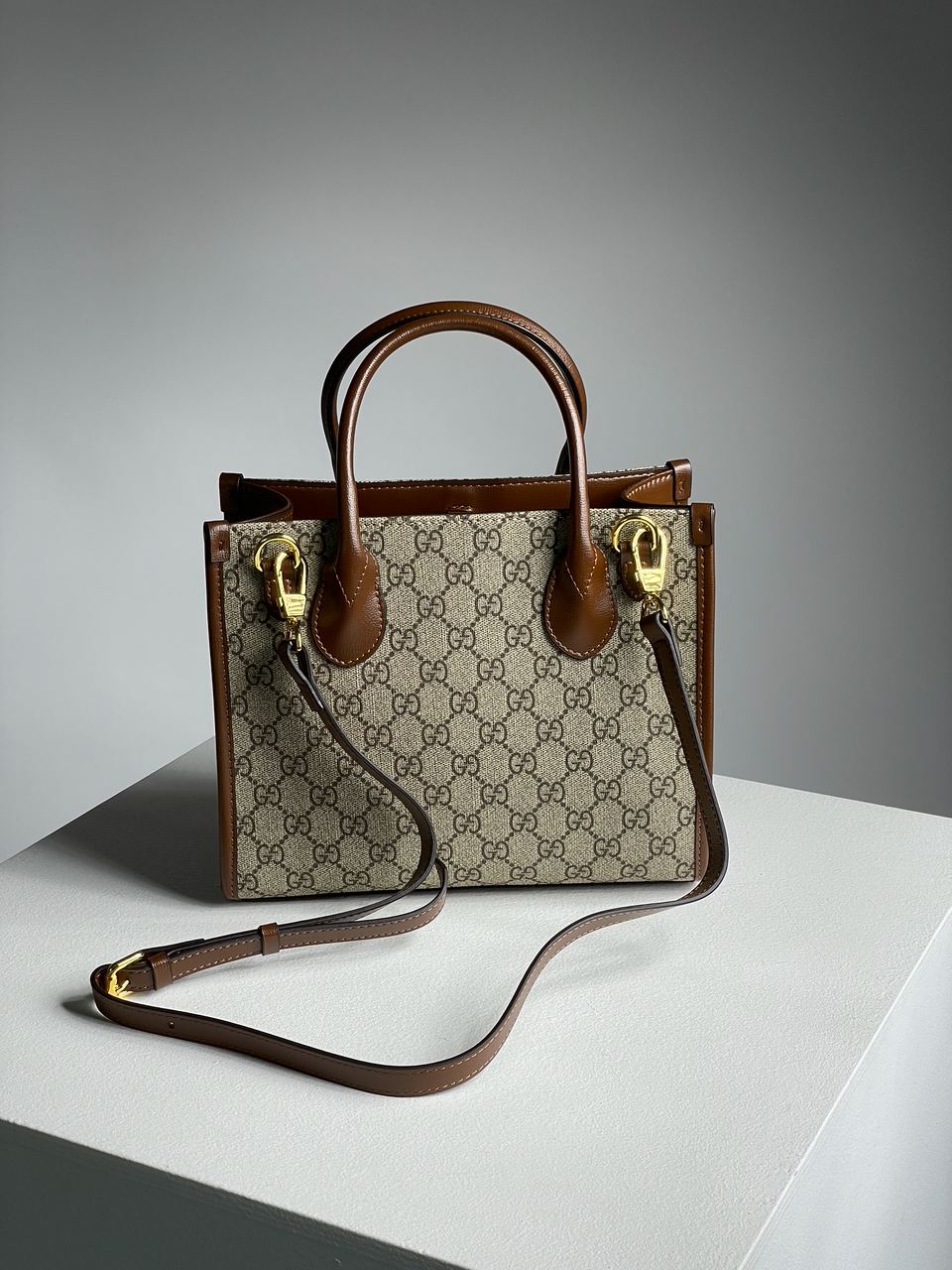 Gucci Ophidia Leather-Trimmed Monogrammed Coated-Canvas Tote Bag - 13