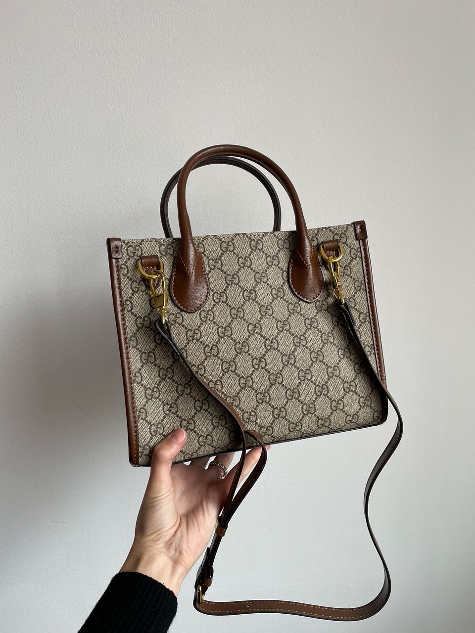 Gucci Ophidia Leather-Trimmed Monogrammed Coated-Canvas Tote Bag - 15