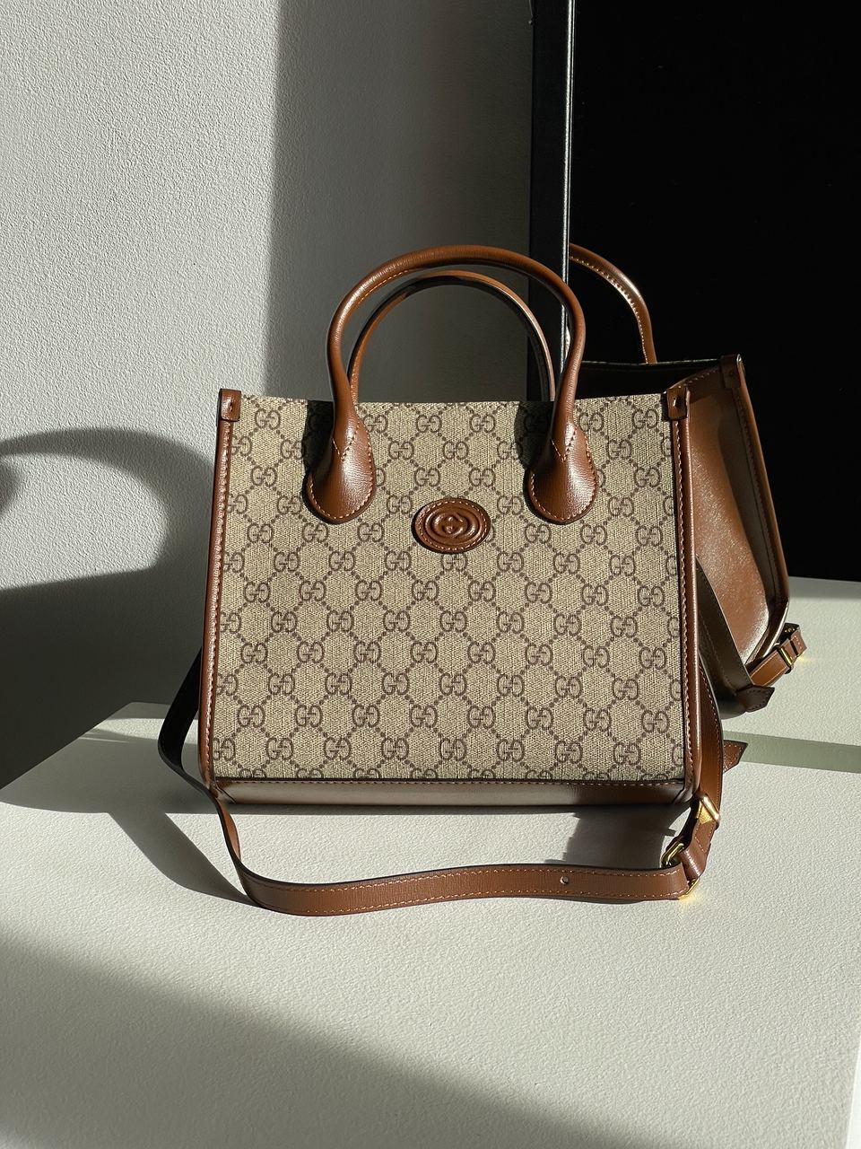 Gucci Ophidia Leather-Trimmed Monogrammed Coated-Canvas Tote Bag - 3