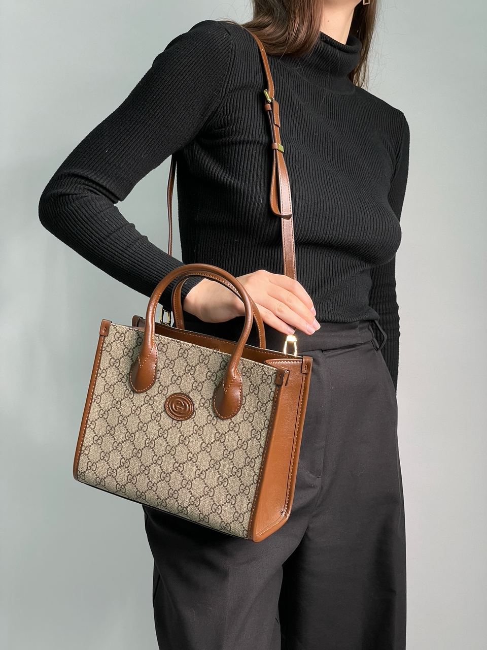 Gucci Ophidia Leather-Trimmed Monogrammed Coated-Canvas Tote Bag - 5