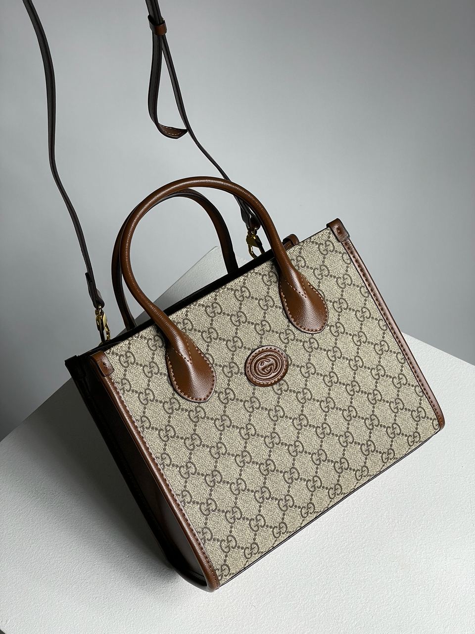 Gucci Ophidia Leather-Trimmed Monogrammed Coated-Canvas Tote Bag - 9