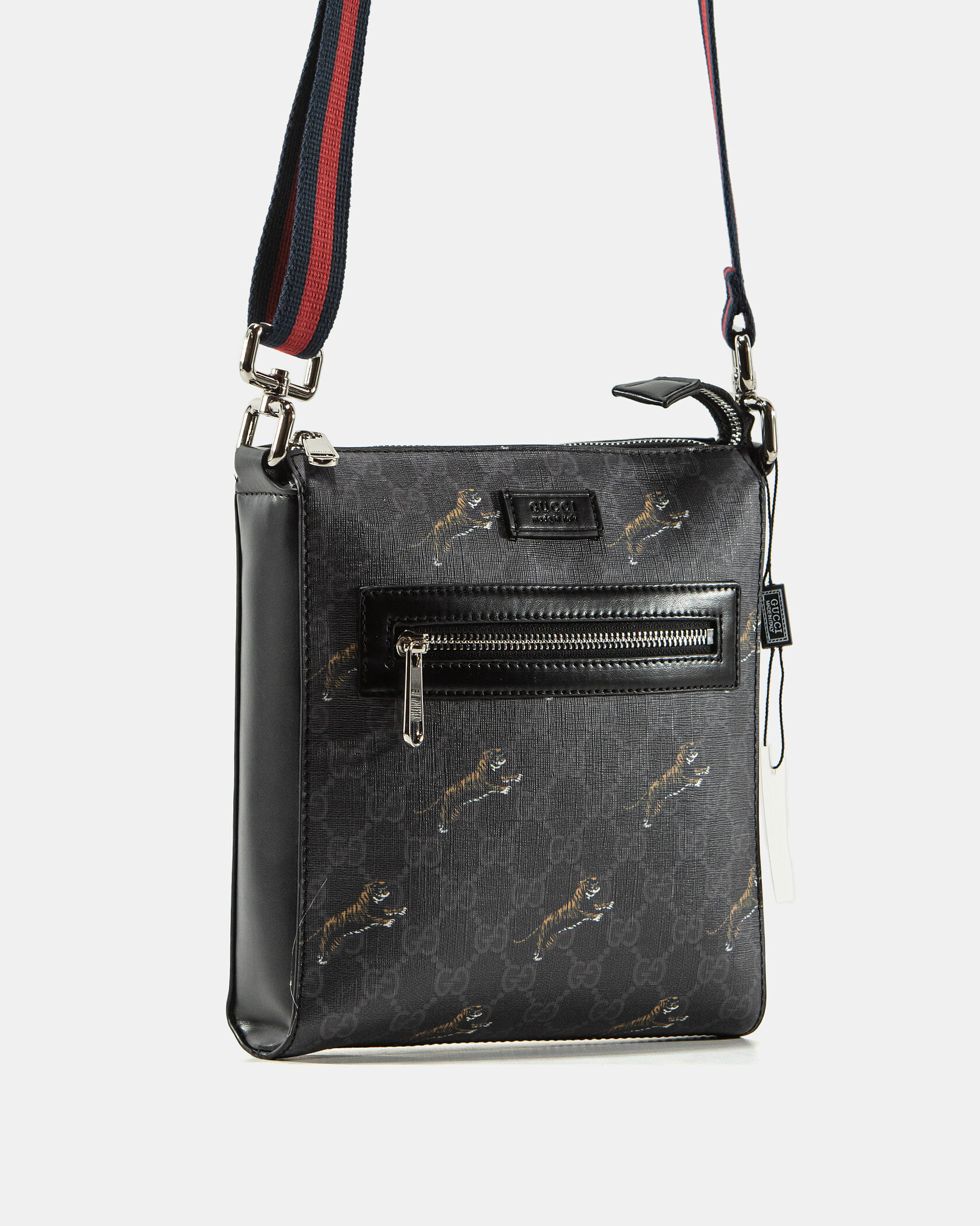 Gucci Small Messenger Bag in Black GG Supreme Canvas with Arrows - 4