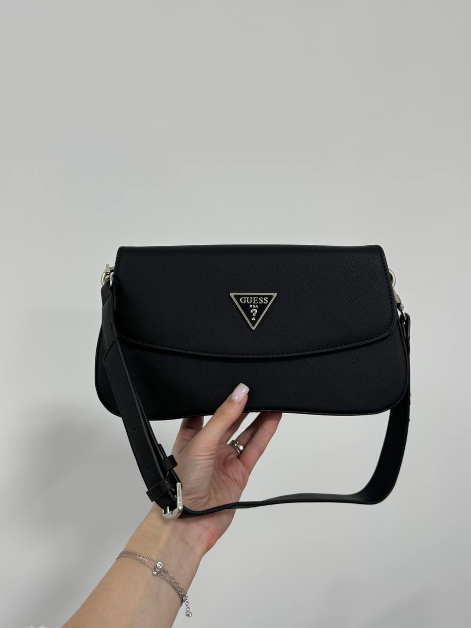 Guess Cordelia Shoulder Bag Black/Silver - 4