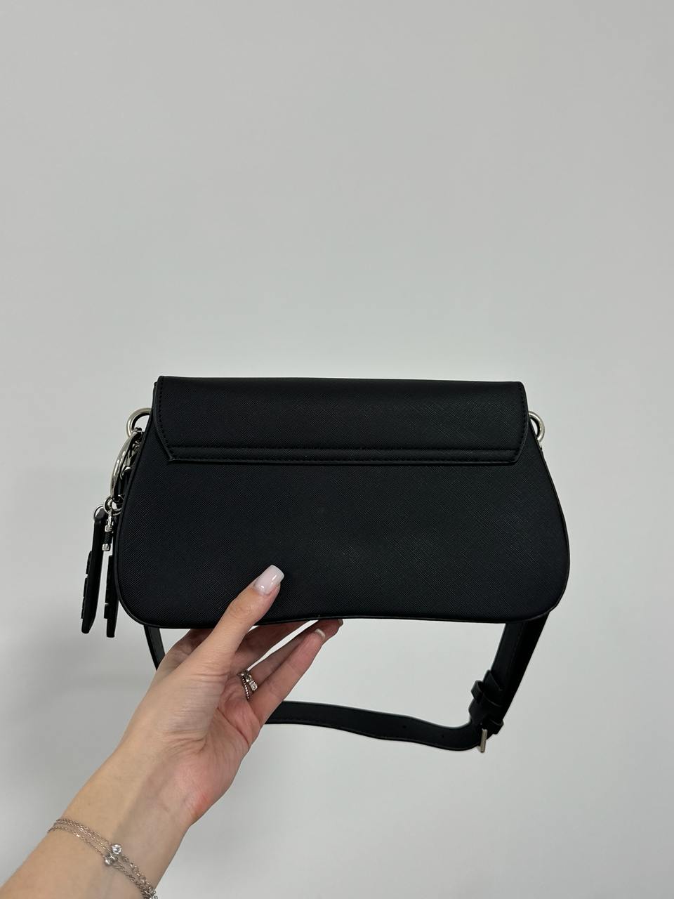 Guess Cordelia Shoulder Bag Black/Silver - 5