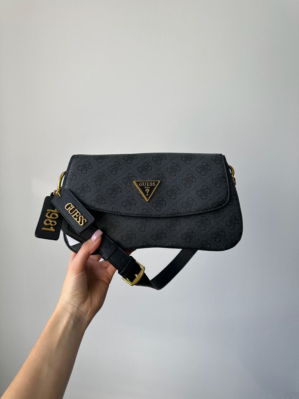 Guess Cordelia Shoulder Bag Blue Canvas - 2