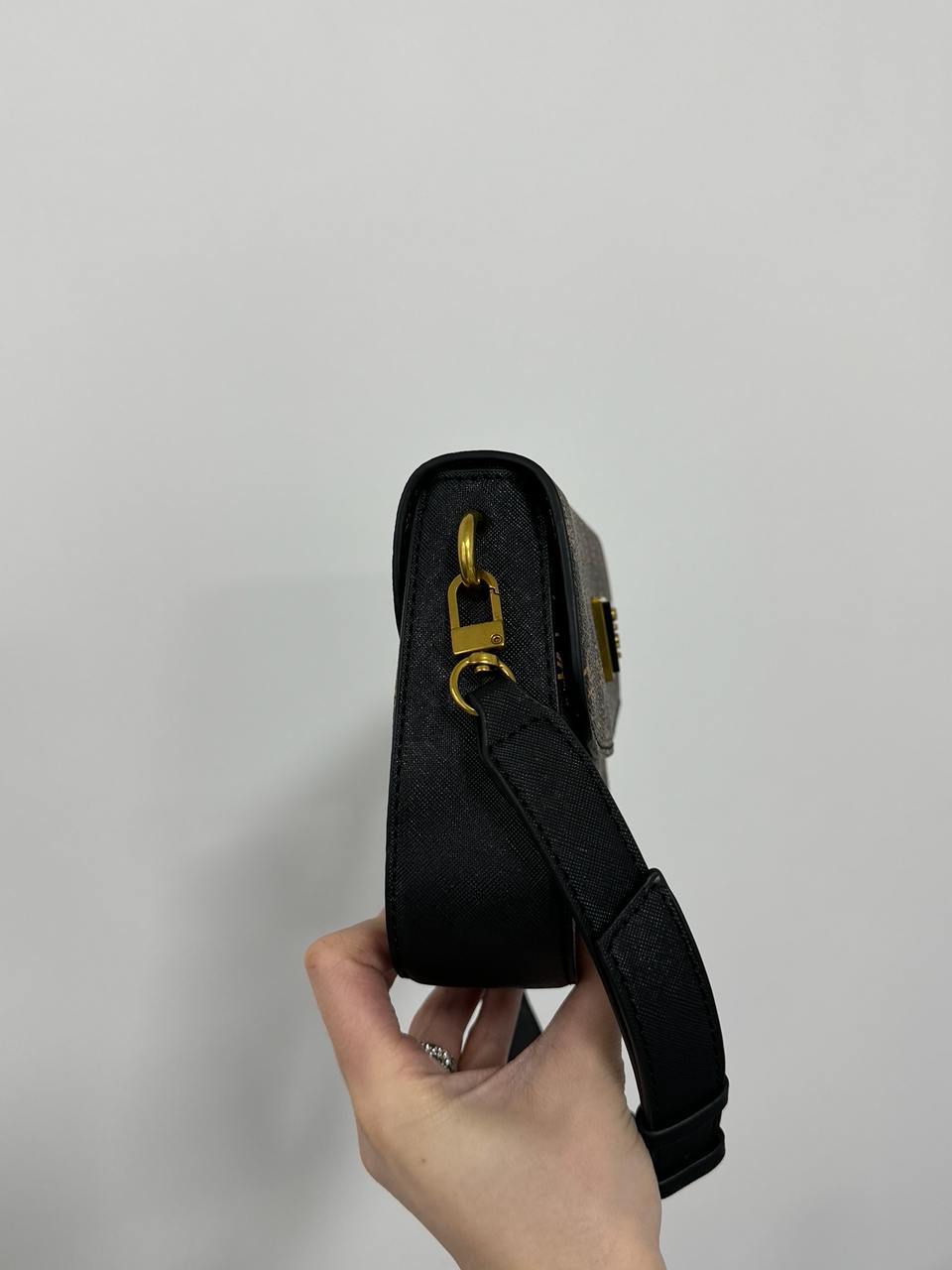 Guess Cordelia Shoulder Bag Brown Canvas Gold - 8