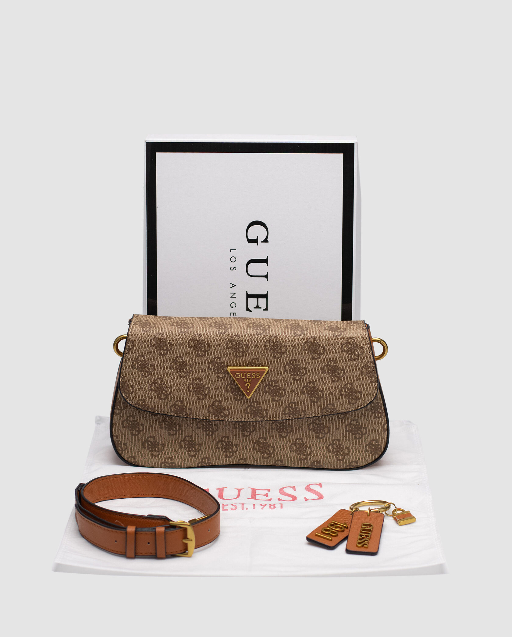 Guess Cordelia Shoulder Bag Gold Canvas Gold - 2