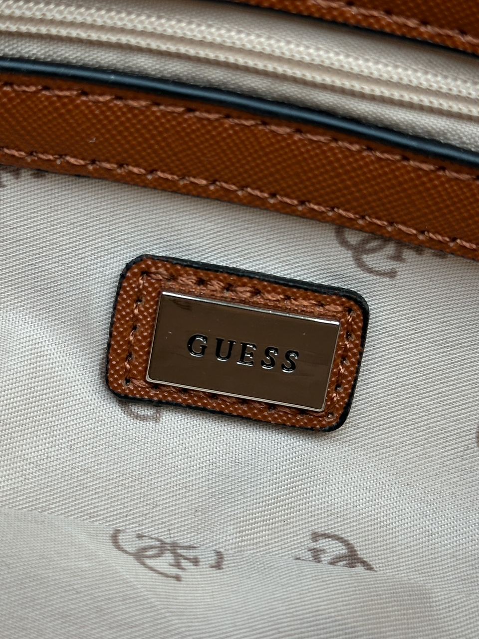 Guess Cordelia Shoulder Bag Gold Canvas - 9