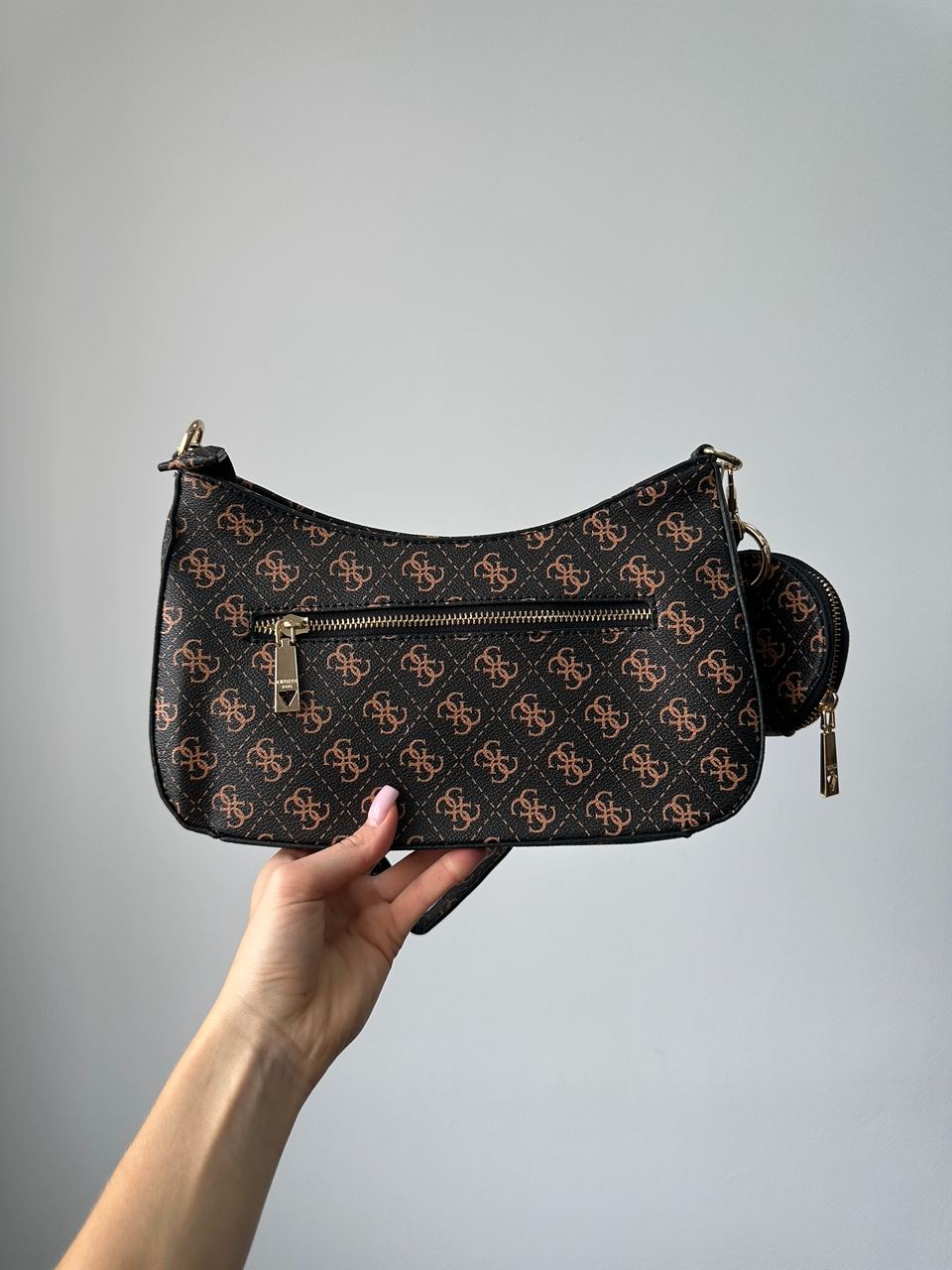 Guess Noelle Quattro G Shoulder Bag Brown - 5