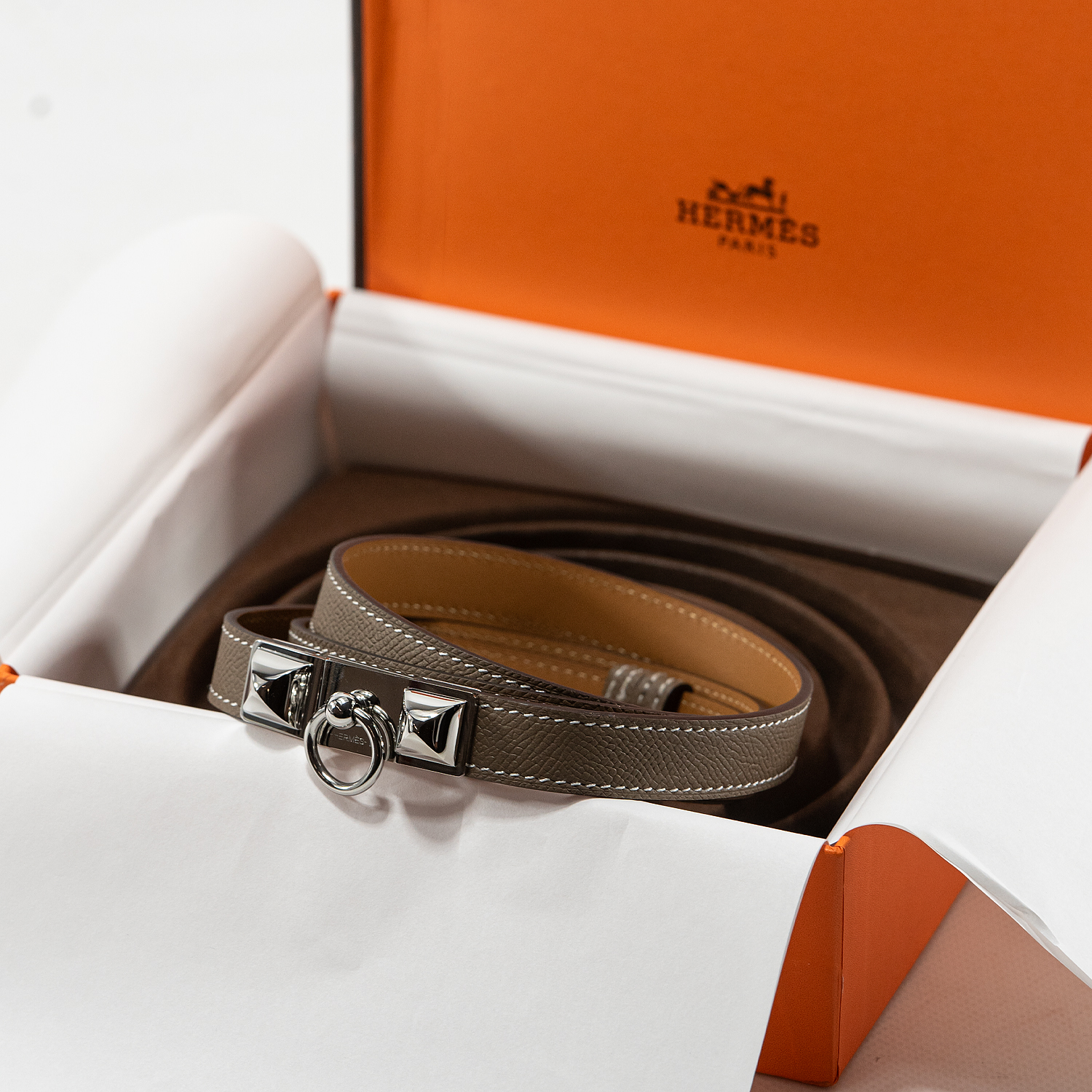Hermès Collier de Chien Bracelet Brown/Silver - 3