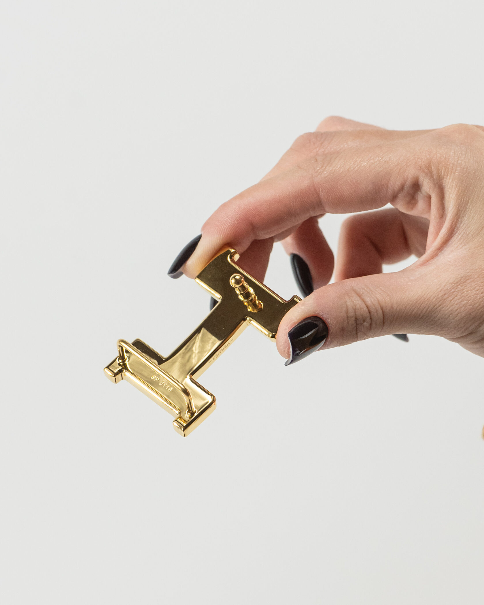 Hermès H Reversible Belt in Black/Orange Leather with Gold Buckle - 7