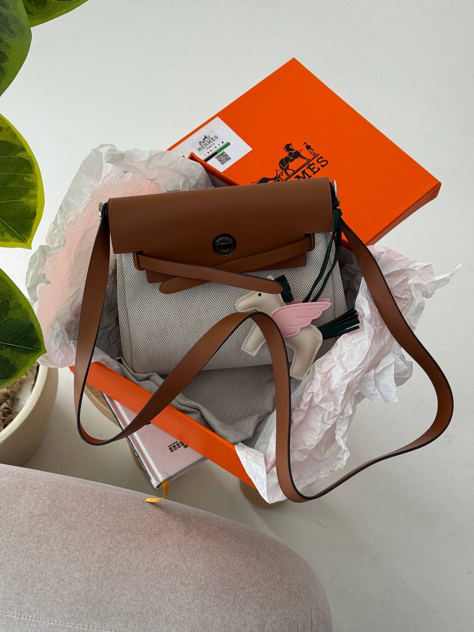 Hermès Herbag Zip 20 Bag Grey/Brown - 8