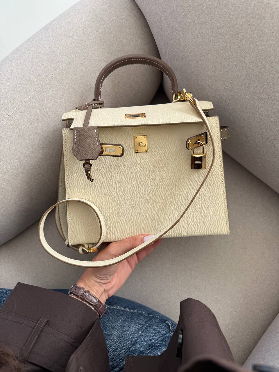 Hermès Kelly Milk/Brown - 7
