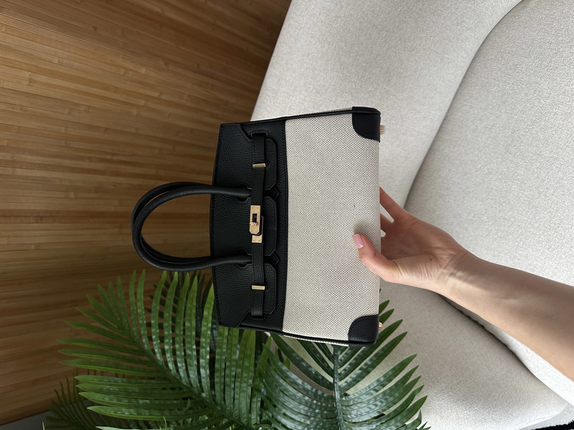 Hermes Birkin 25 Black/Canvas - 12