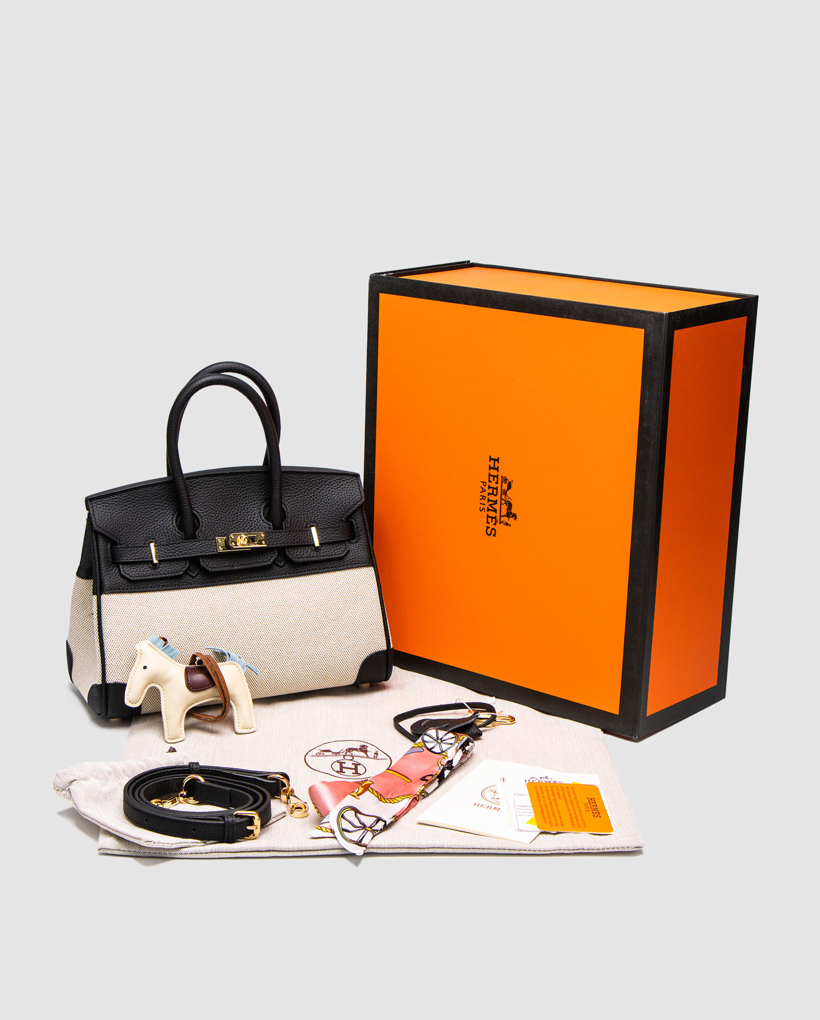 Hermes Birkin 25 Black/Canvas - 7
