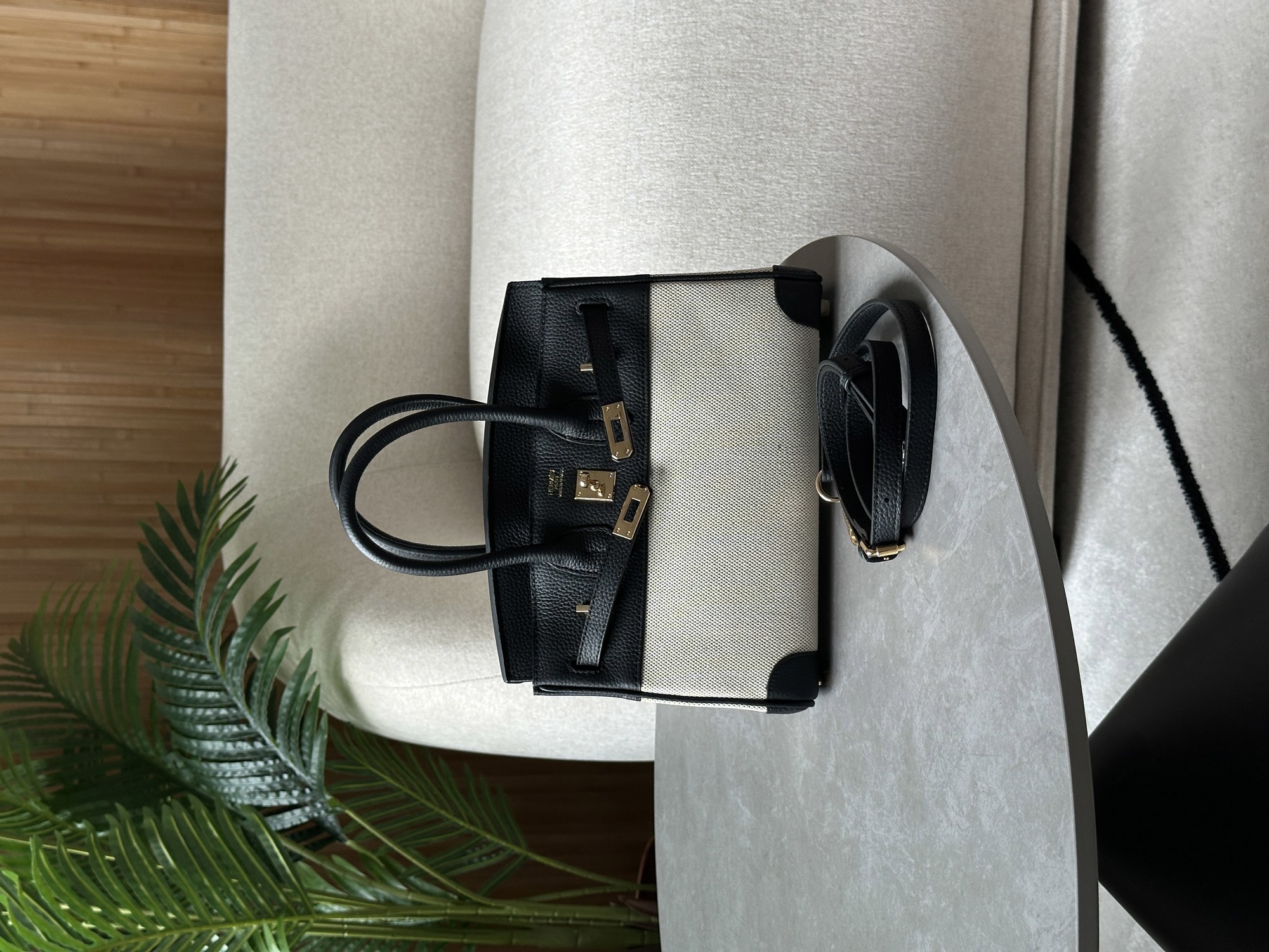 Hermes Birkin 25 Black/Canvas - 13