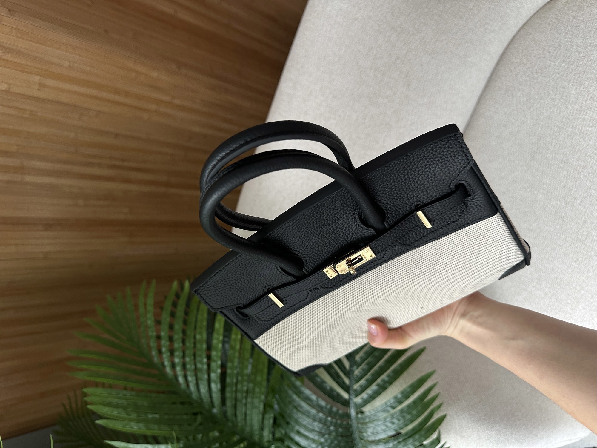 Hermes Birkin 25 Black/Canvas - 15
