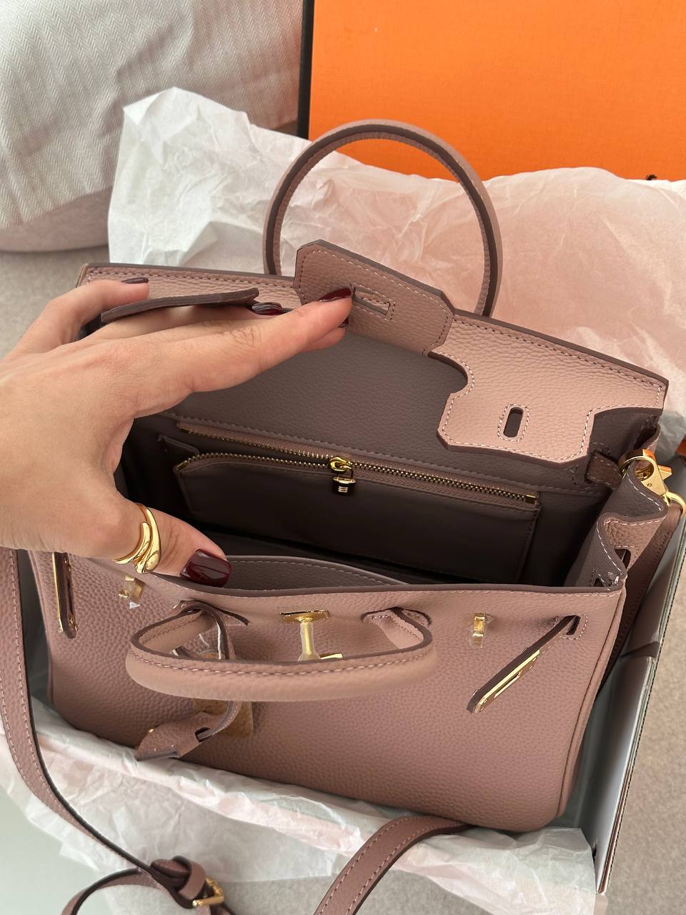 Hermes Birkin 25 Glycine Clemence - 4