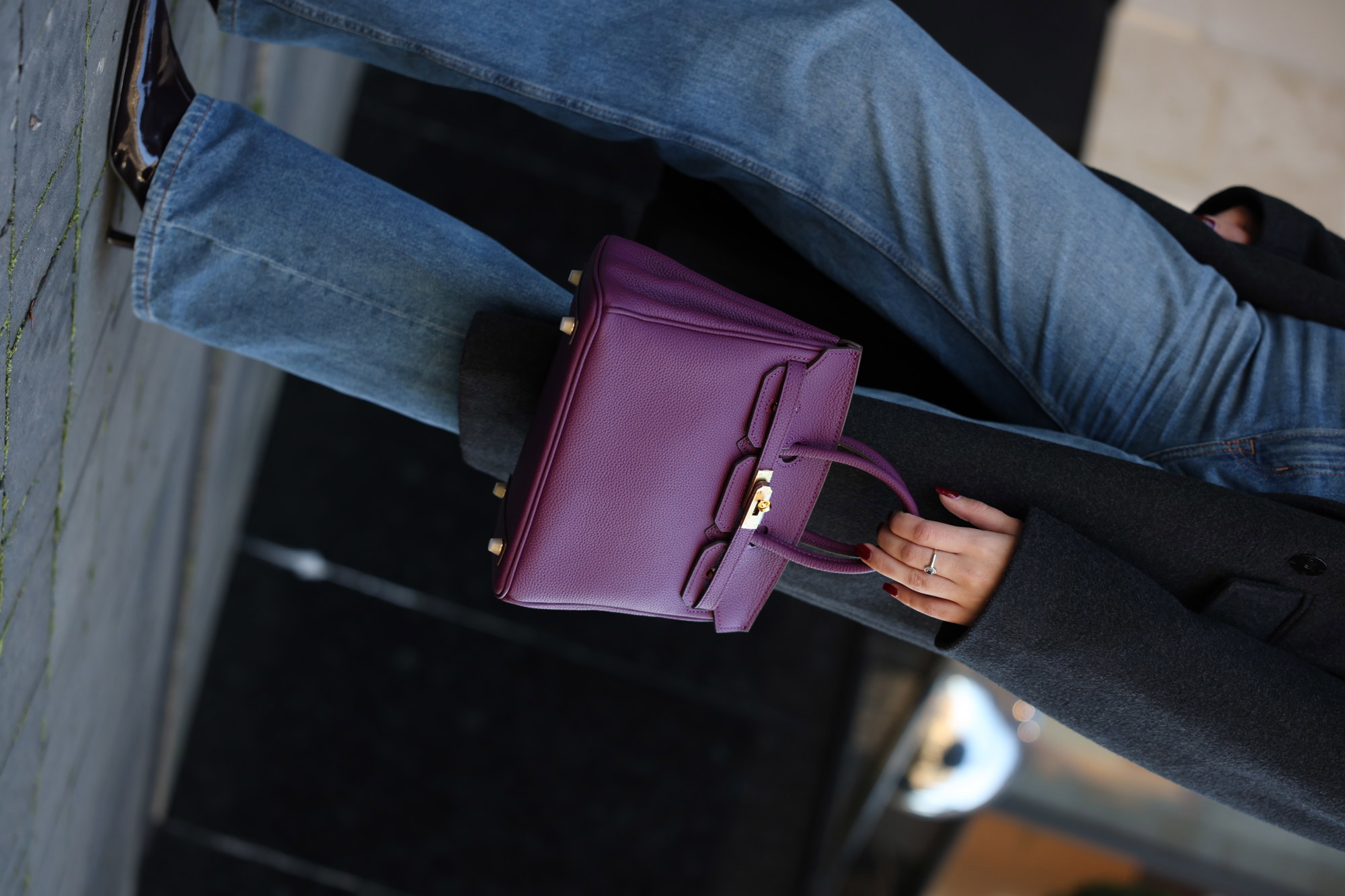 Hermes Birkin 25 Togo Cassis/Gold - 12