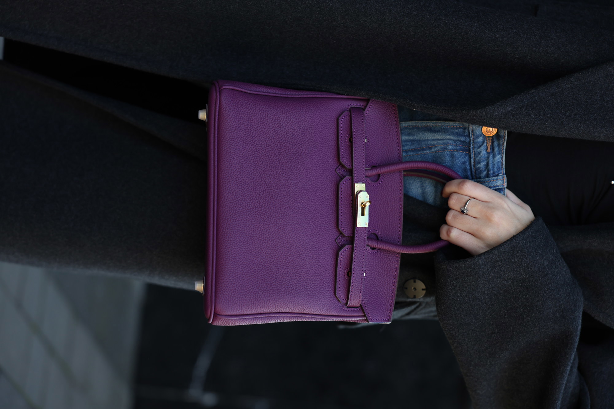 Hermes Birkin 25 Togo Cassis/Gold - 7