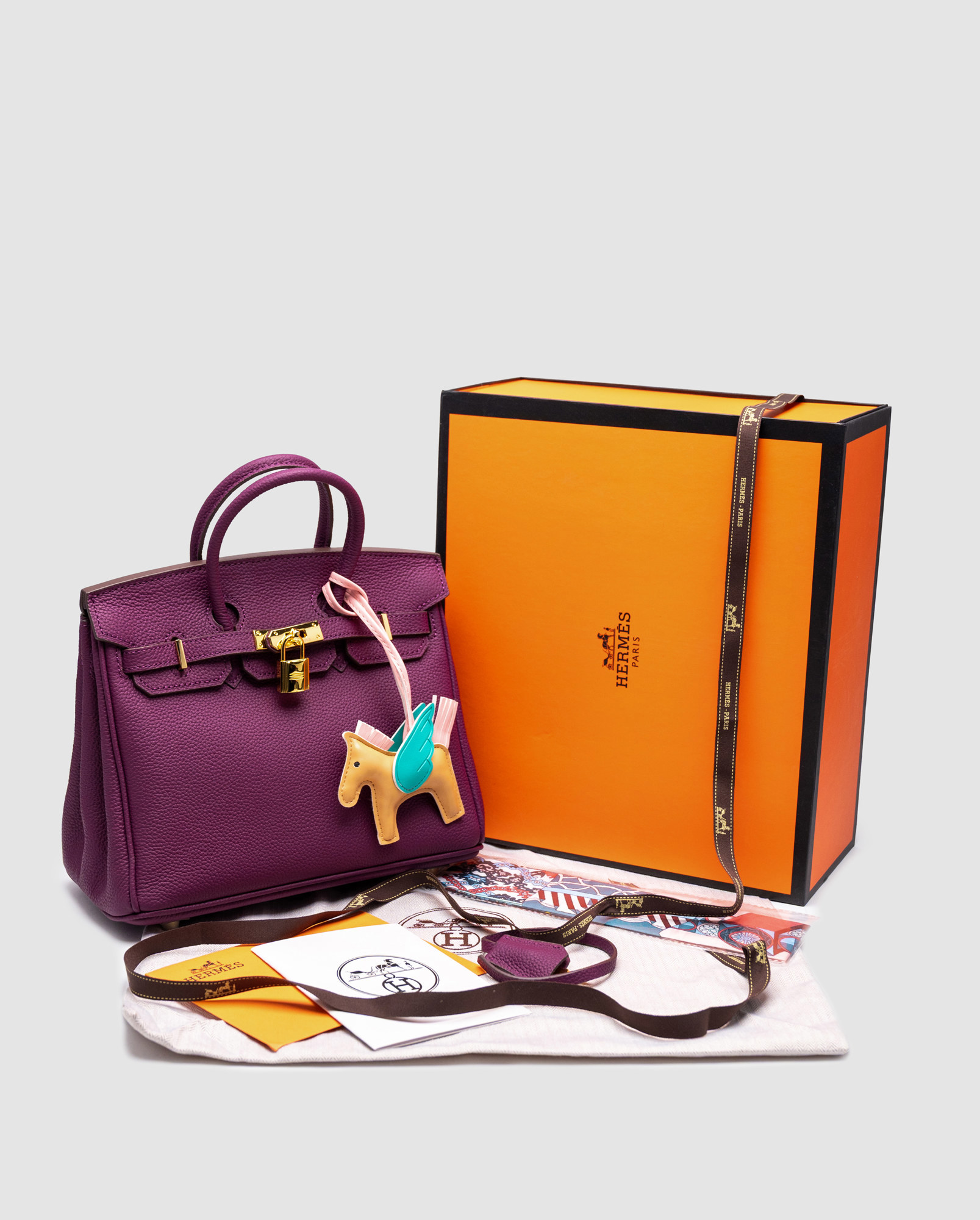 Hermes Birkin 25 Togo Cassis/Gold - 6