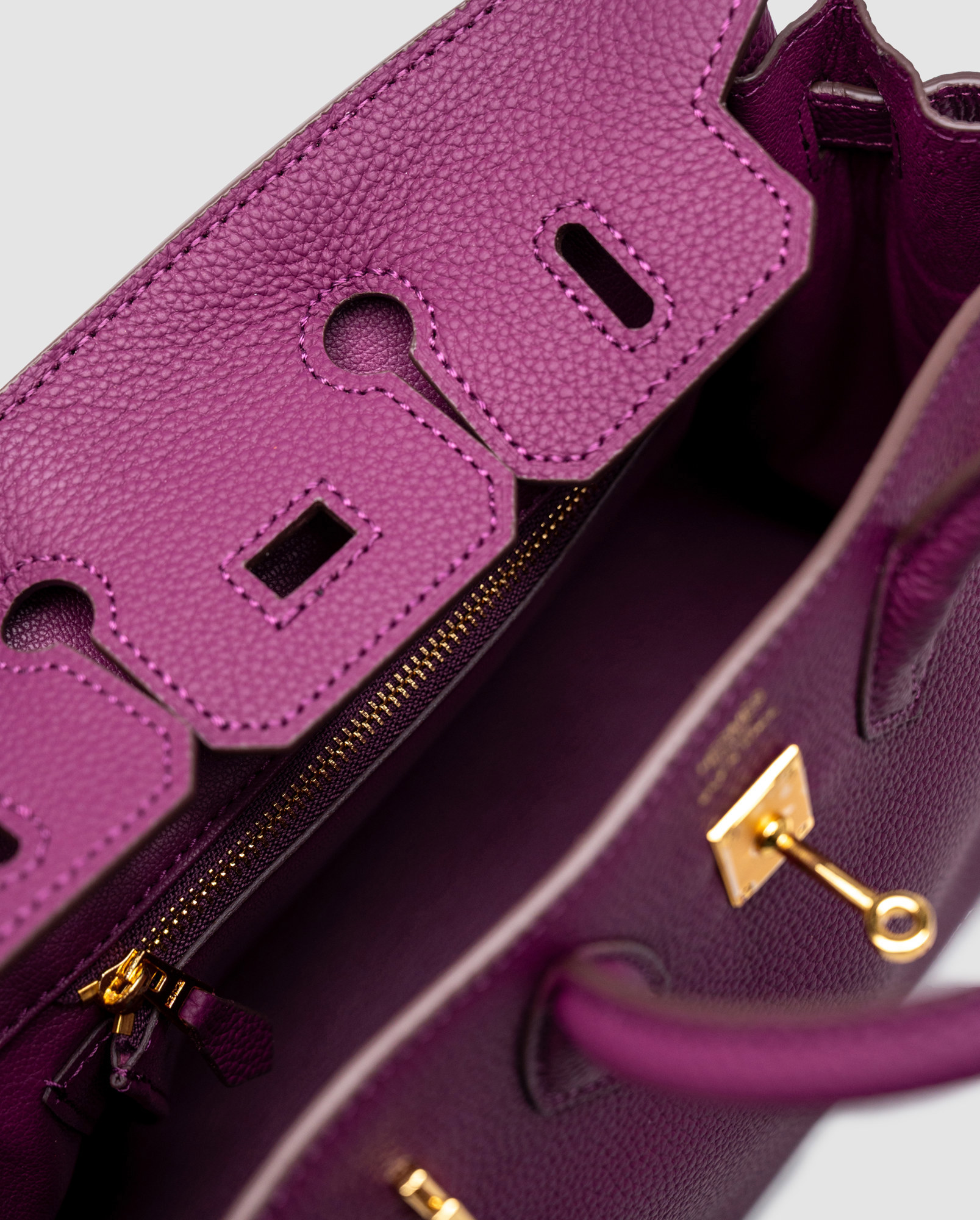 Hermes Birkin 25 Togo Cassis/Gold - 5
