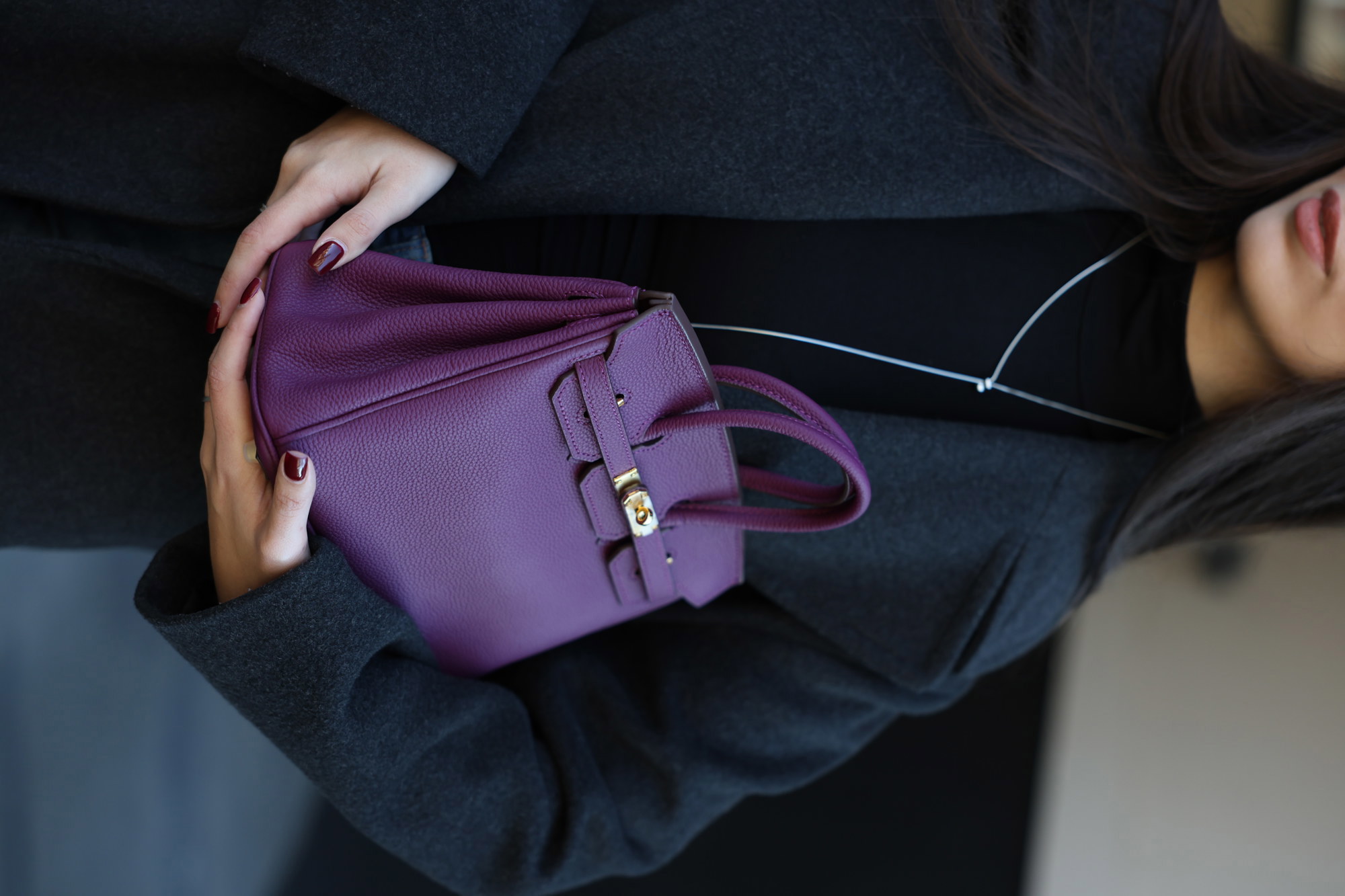 Hermes Birkin 25 Togo Cassis/Gold - 15
