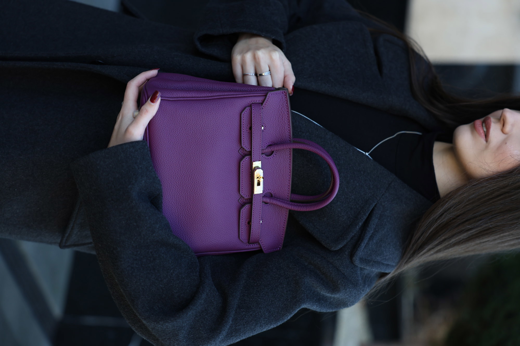 Hermes Birkin 25 Togo Cassis/Gold - 9