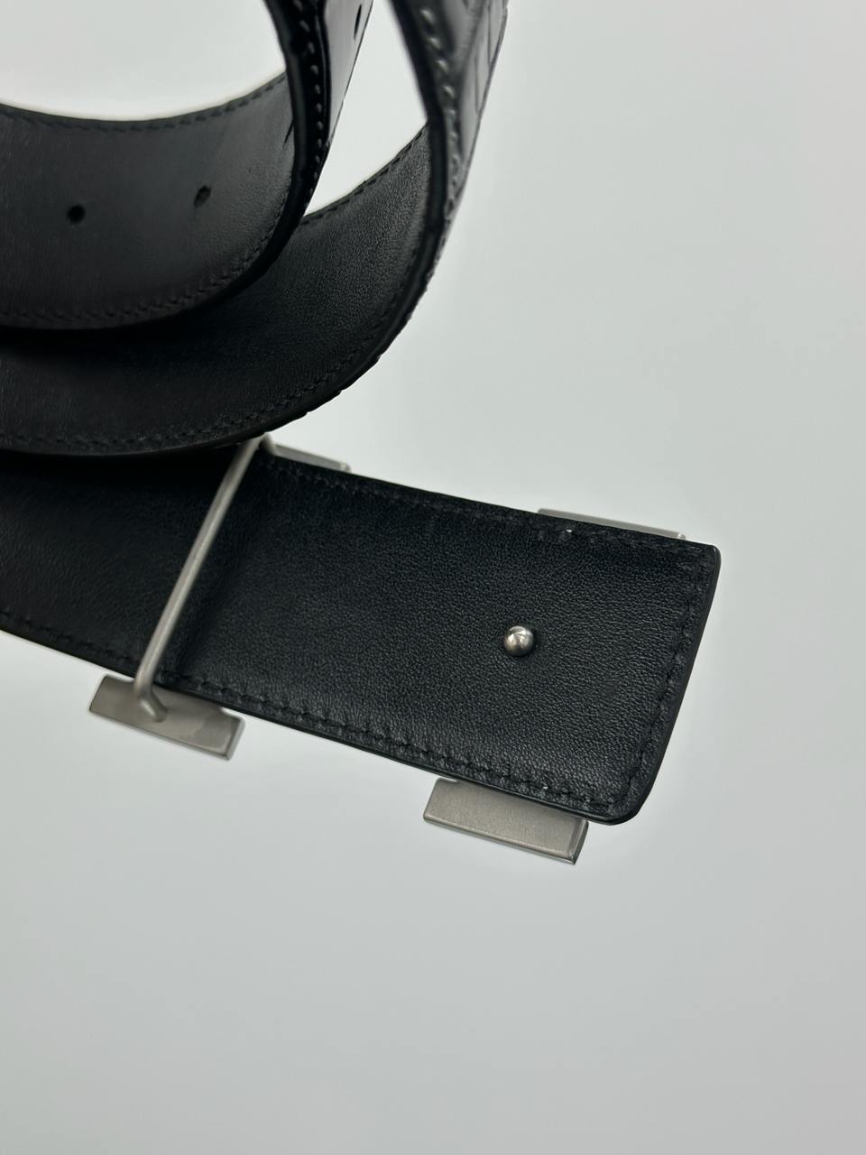 Hermes Constance Belt in Porosus crocodile Black/Silver - 13