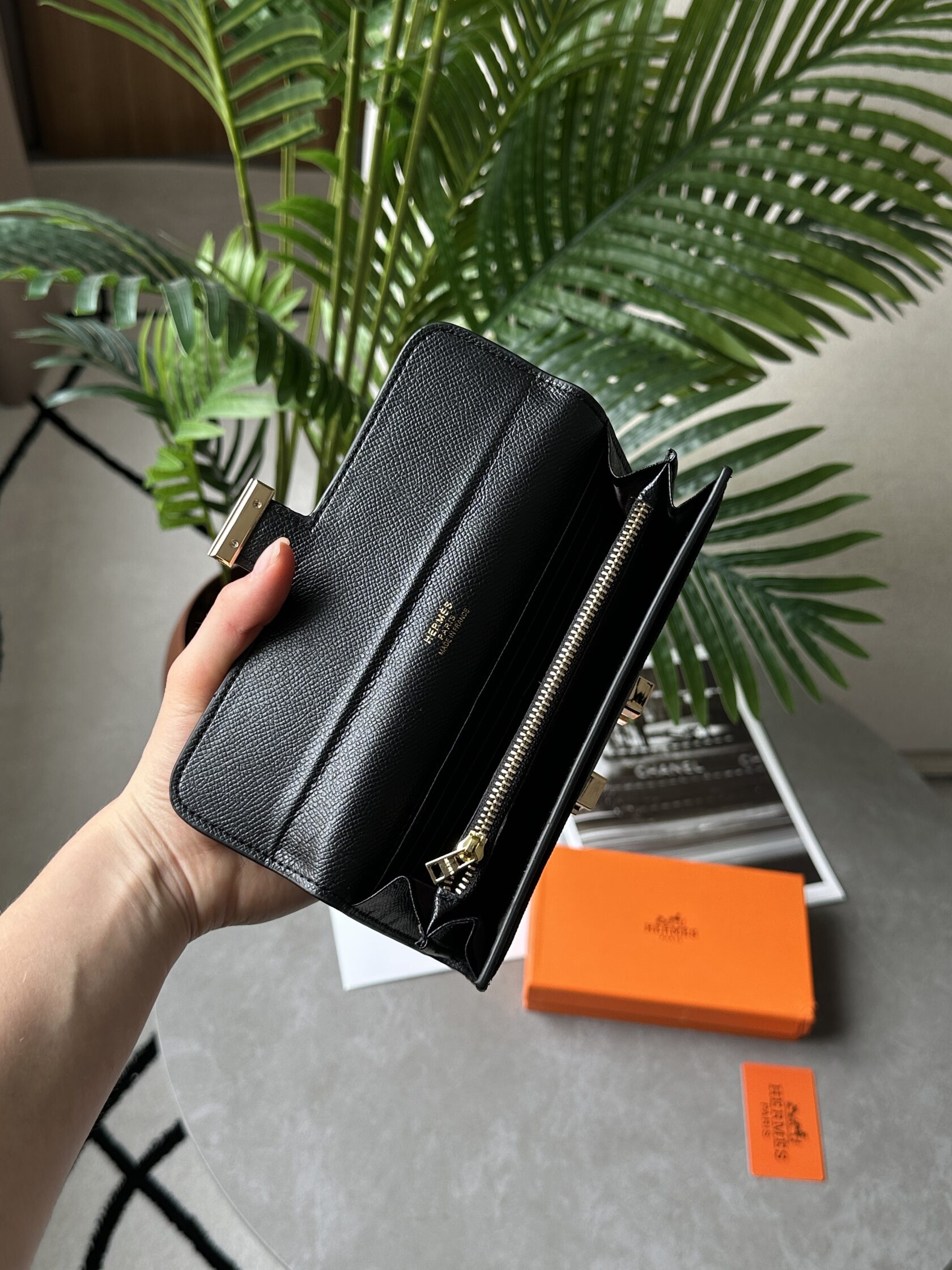 Hermes Constance Long To Go Wallet Black/Gold - 13