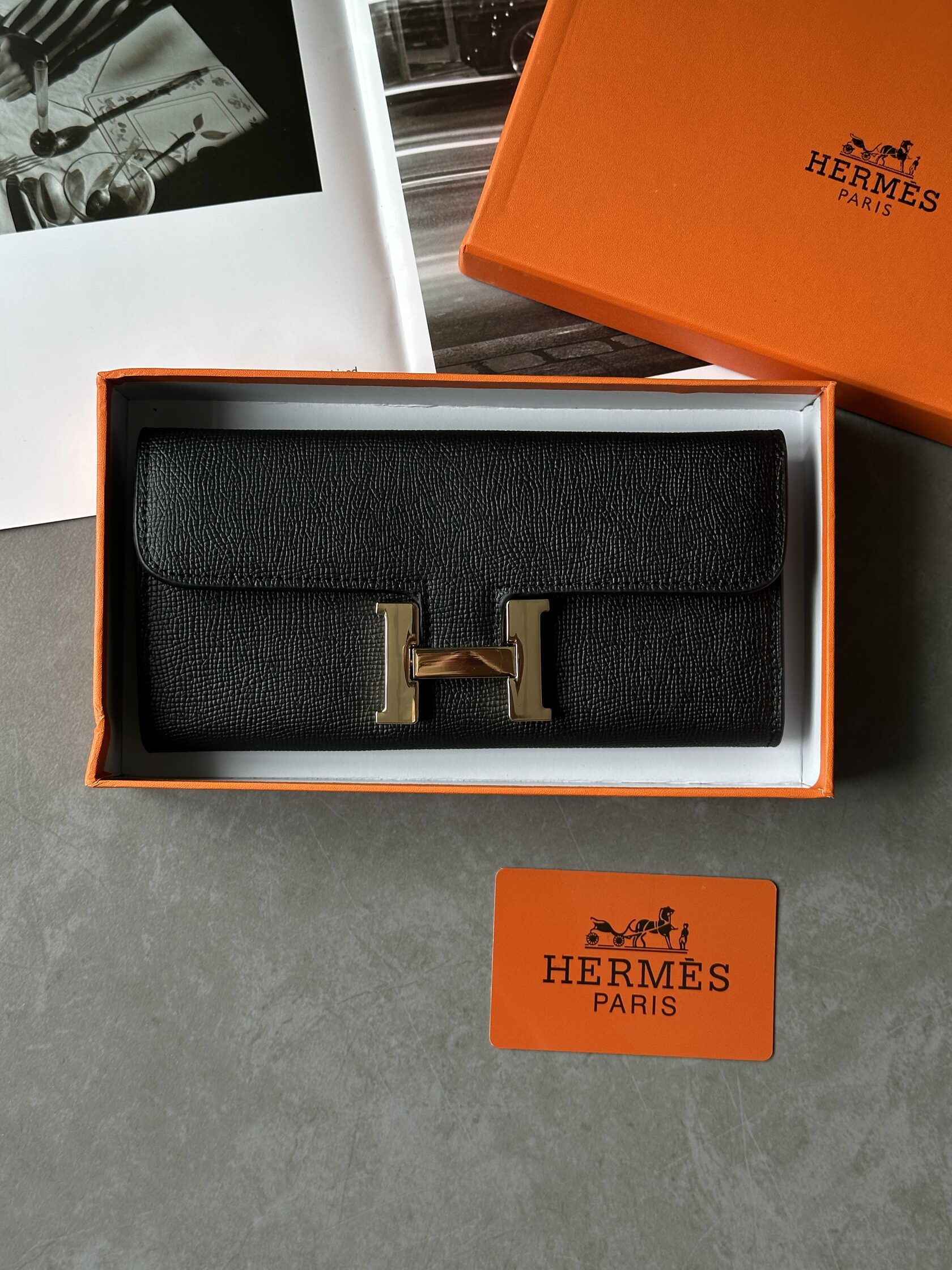 Hermes Constance Long To Go Wallet Black/Gold - 3