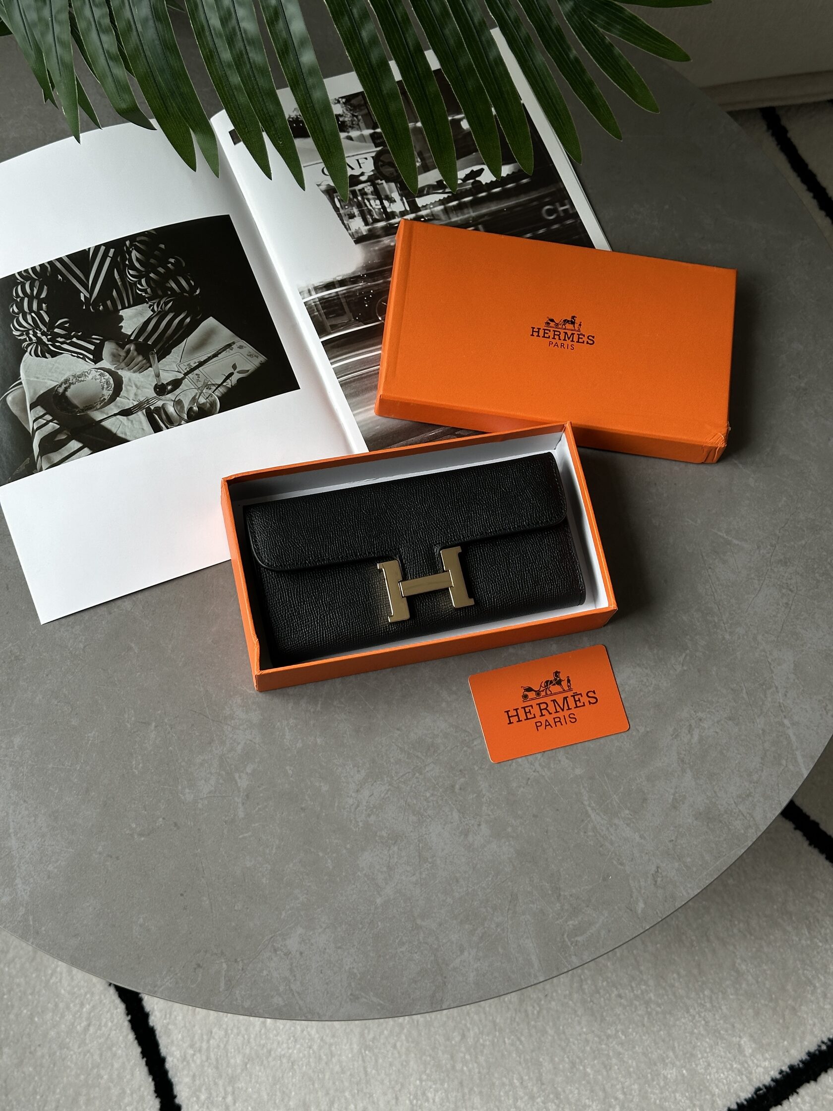 Hermes Constance Long To Go Wallet Black/Gold - 6