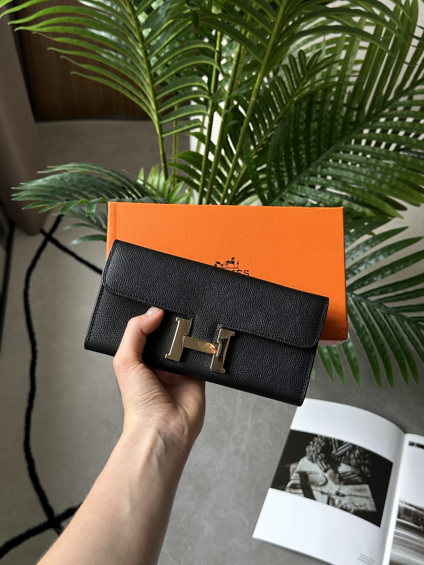 Hermes Constance Long To Go Wallet Black/Gold - 7