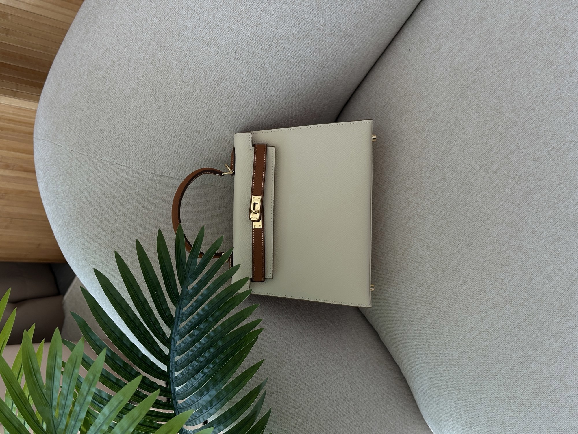 Hermes Epsom Kelly II Sellier 25 Bicolor Beige\Ginger - 12