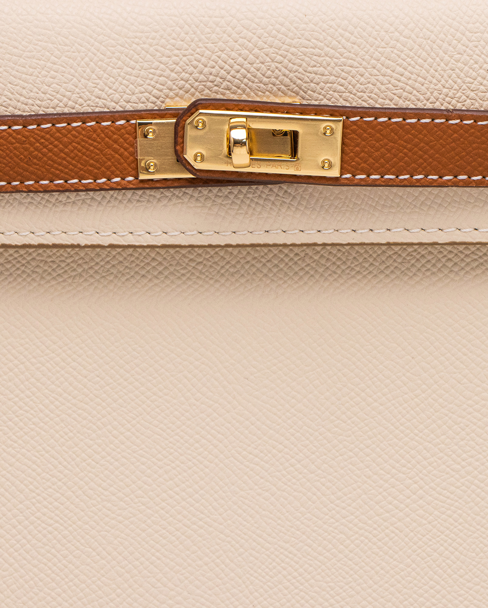 Hermes Epsom Kelly II Sellier 25 Bicolor Beige\Ginger - 3