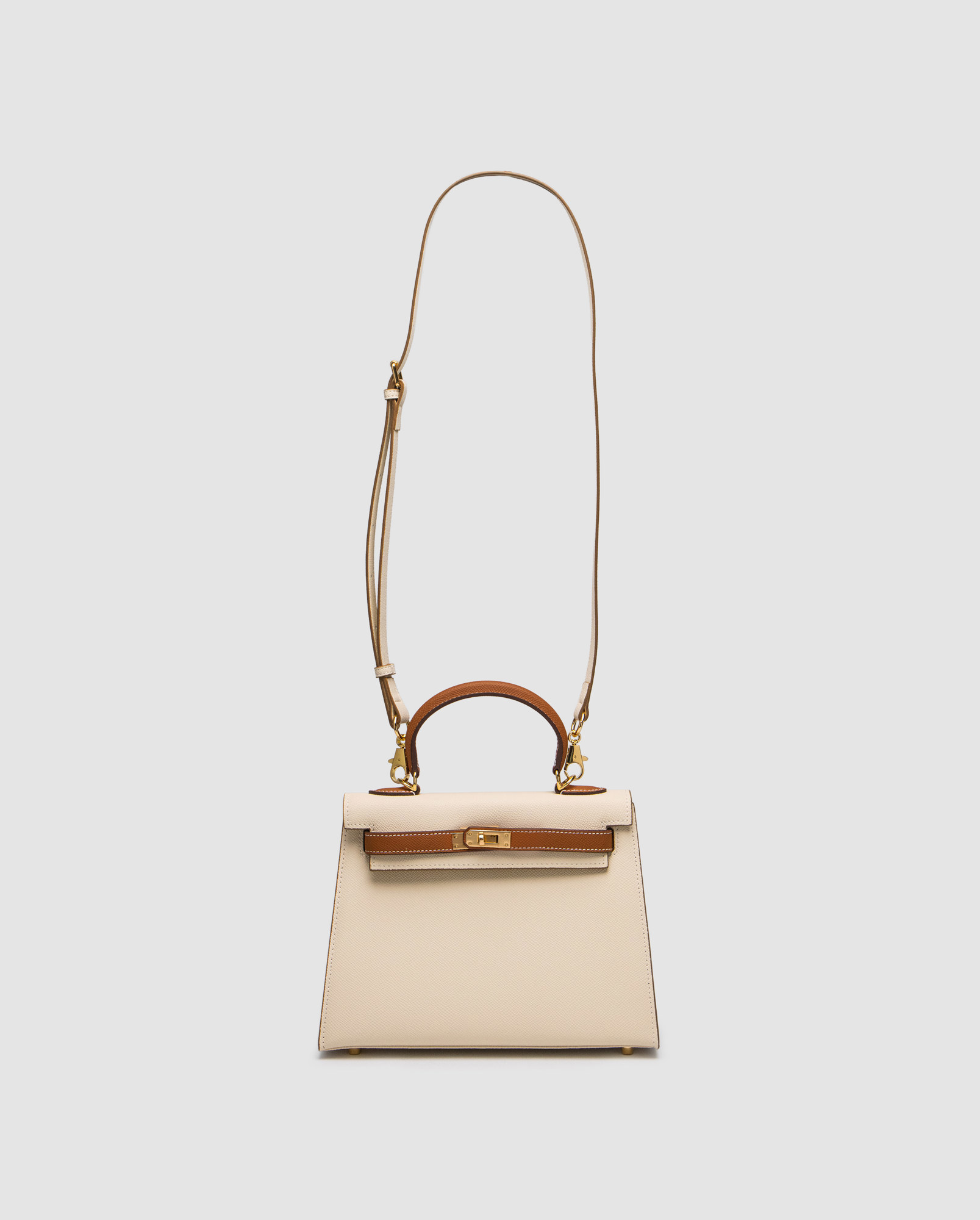 Hermes Epsom Kelly II Sellier 25 Bicolor Beige\Ginger - 7