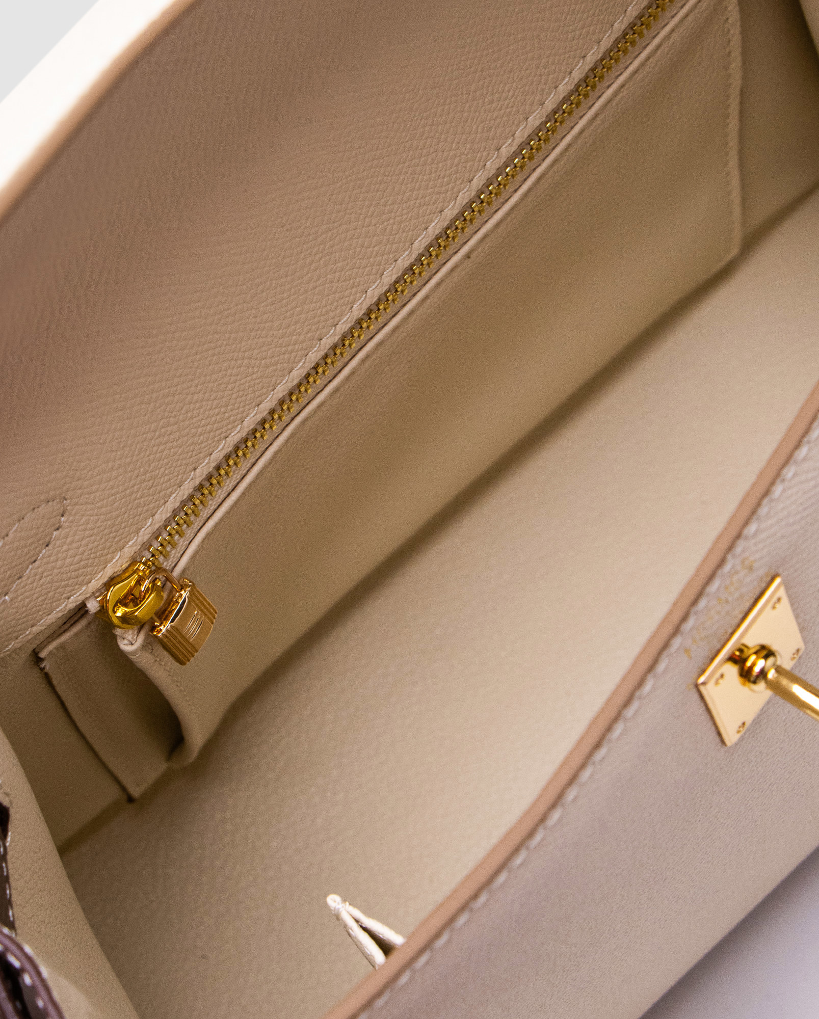 Hermes Epsom Kelly II Sellier 25 Bicolor Beige\Grey - 5