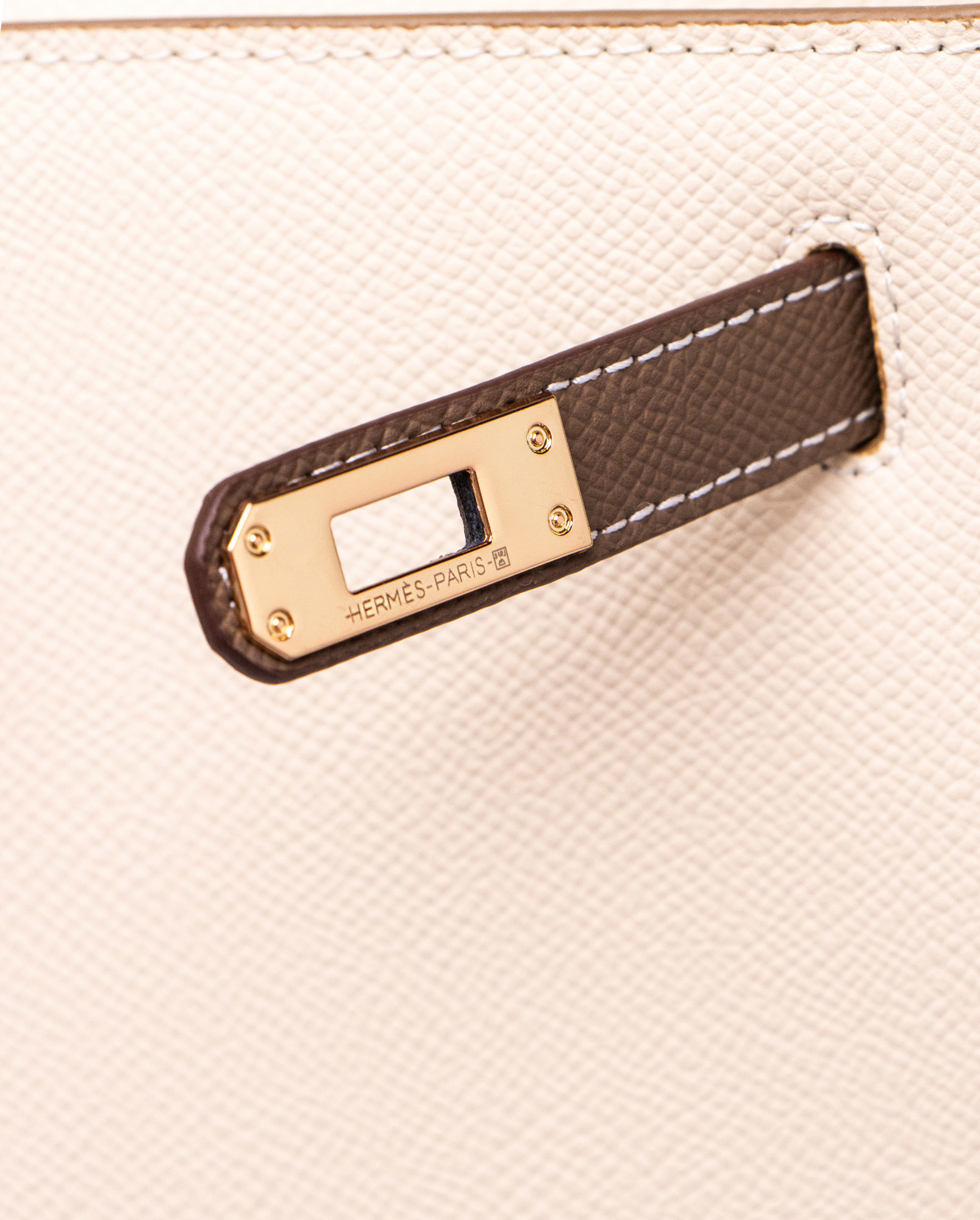 Hermes Epsom Kelly II Sellier 25 Bicolor Beige\Grey - 4