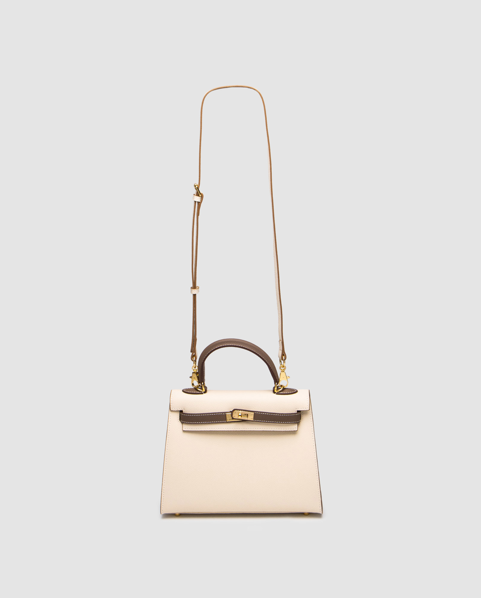 Hermes Epsom Kelly II Sellier 25 Bicolor Beige\Grey - 3