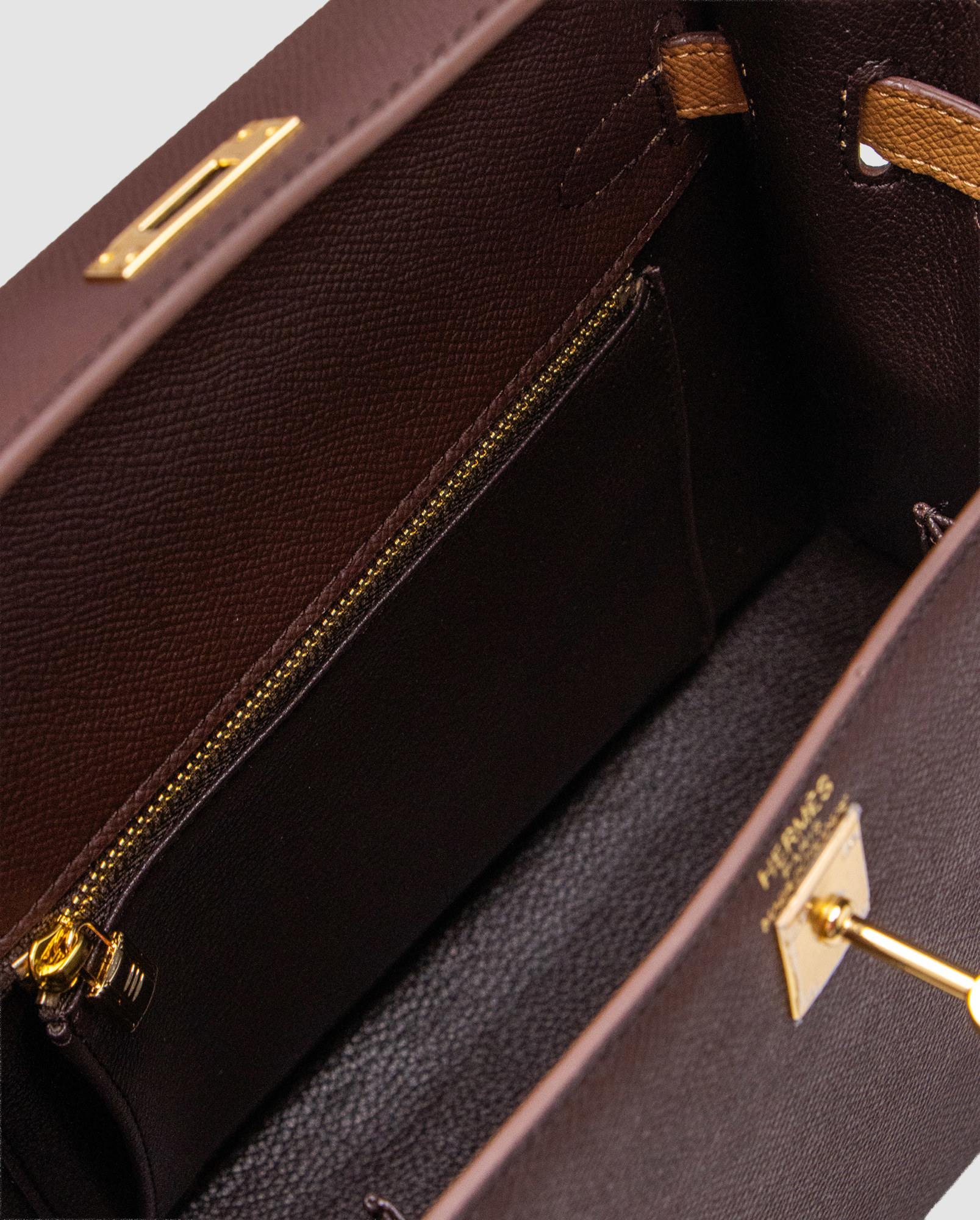 Hermes Epsom Kelly II Sellier 25 Bicolor Ginger\Chocolate - 5