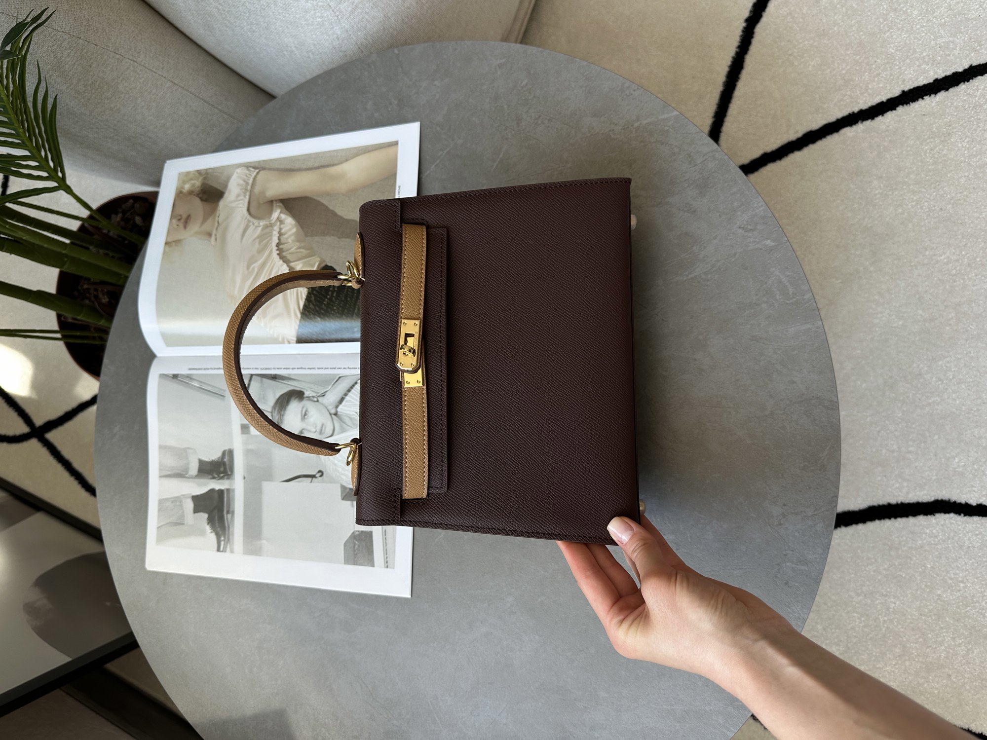Hermes Epsom Kelly II Sellier 25 Bicolor Ginger\Chocolate - 15