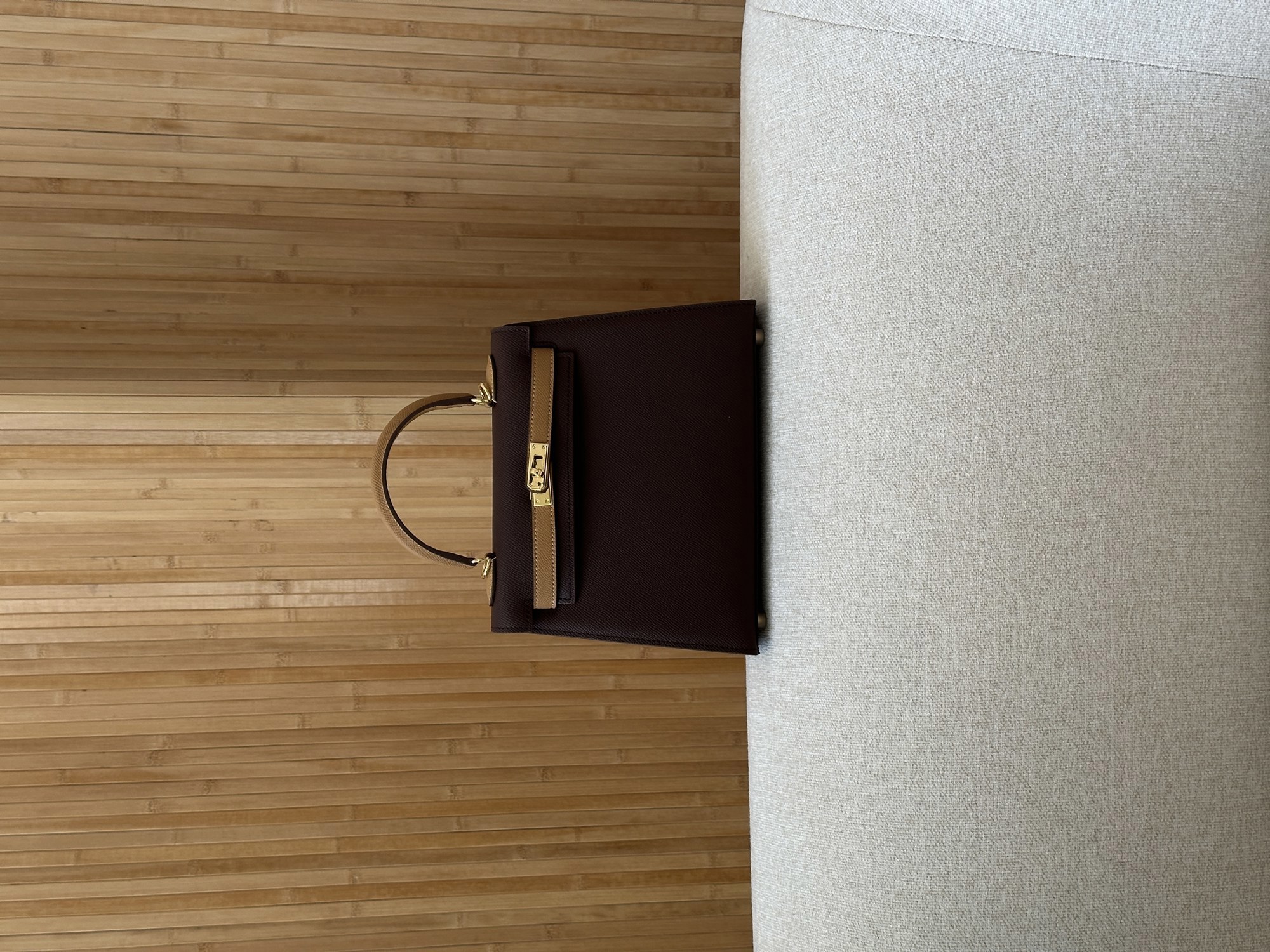 Hermes Epsom Kelly II Sellier 25 Bicolor Ginger\Chocolate - 14
