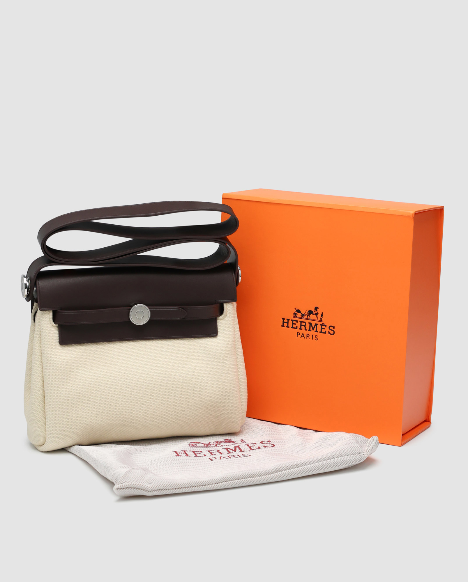 Hermes Herbag Zip 20 Bag Black/Beige - 9