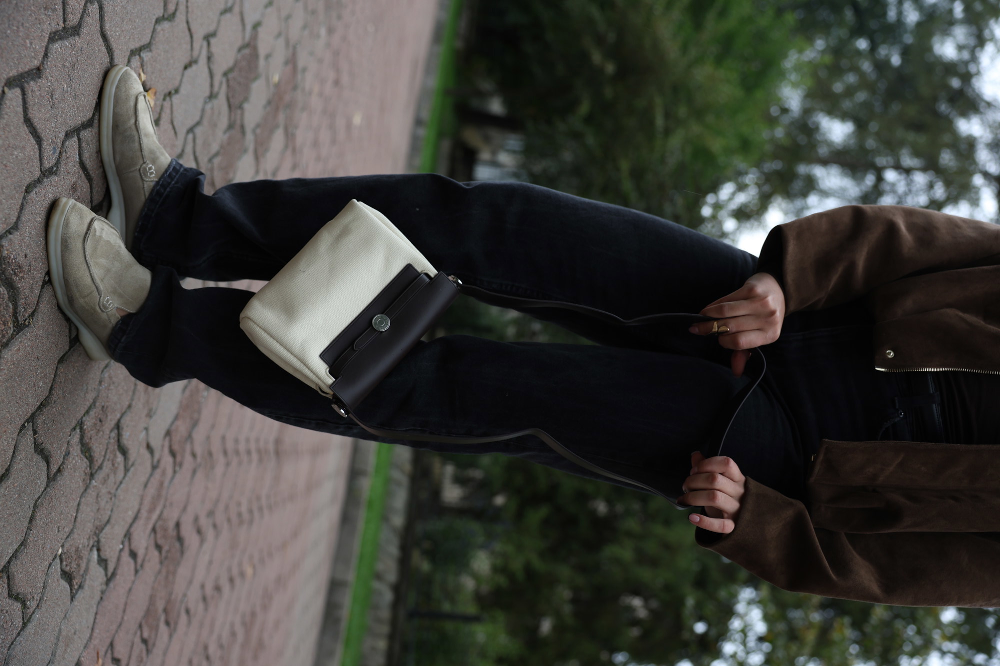 Hermes Herbag Zip 20 Bag Black/Beige - 13