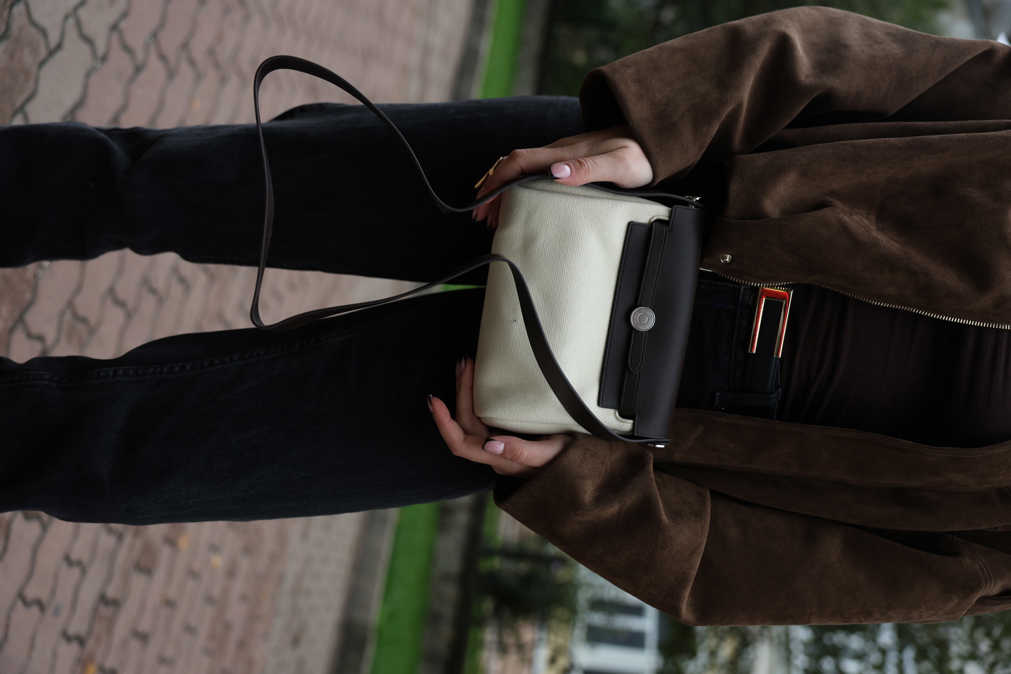 Hermes Herbag Zip 20 Bag Black/Beige - 11