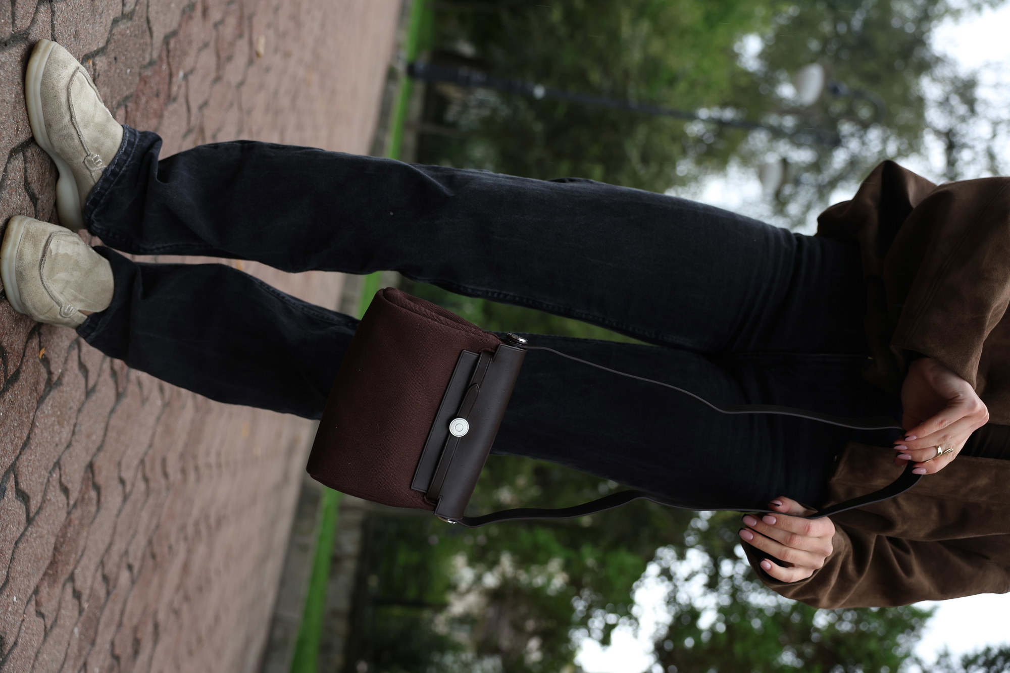 Hermes Herbag Zip 20 Bag Dark Brown - 12