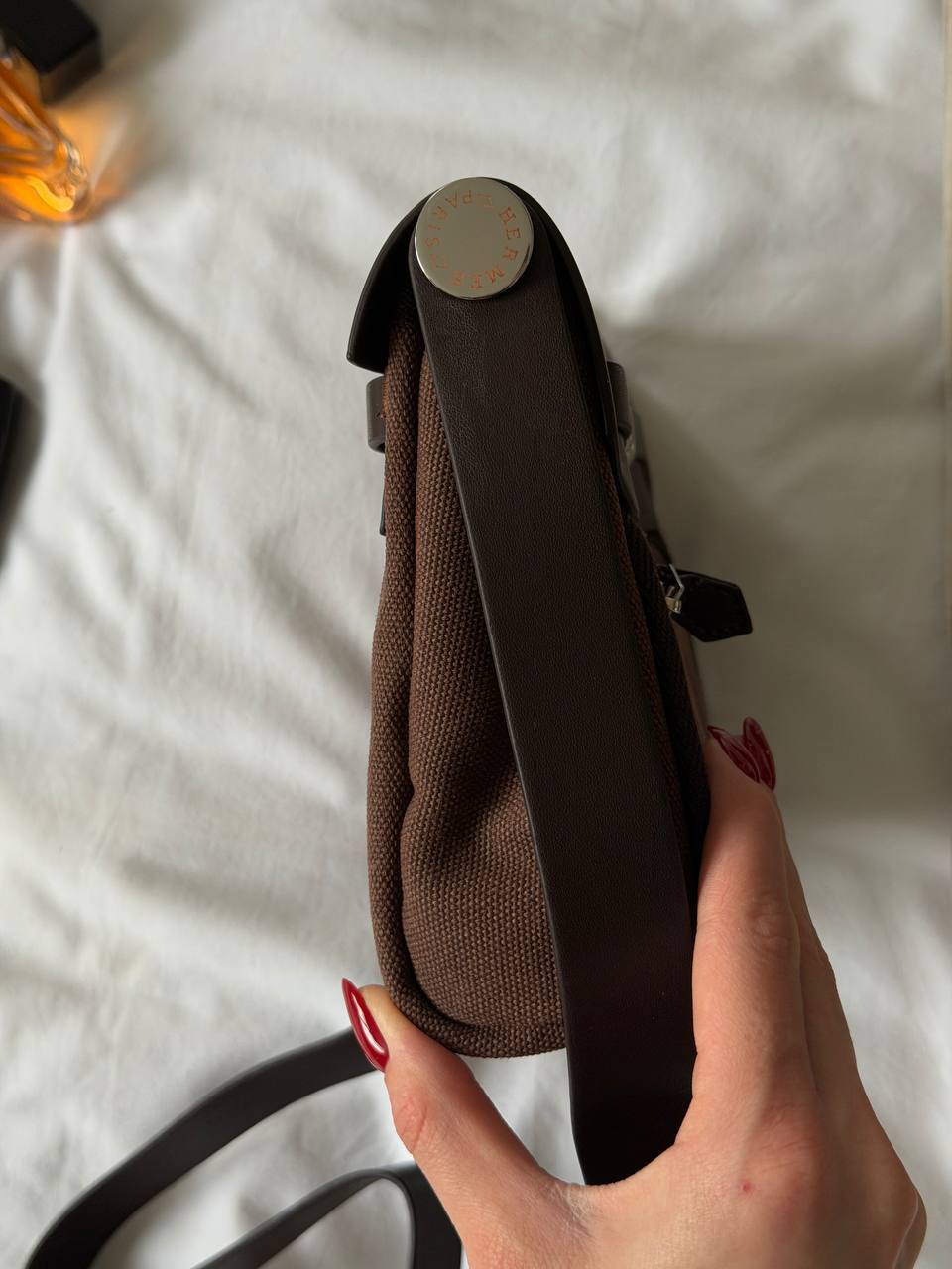 Hermes Herbag Zip 20 Bag Dark Brown - 9