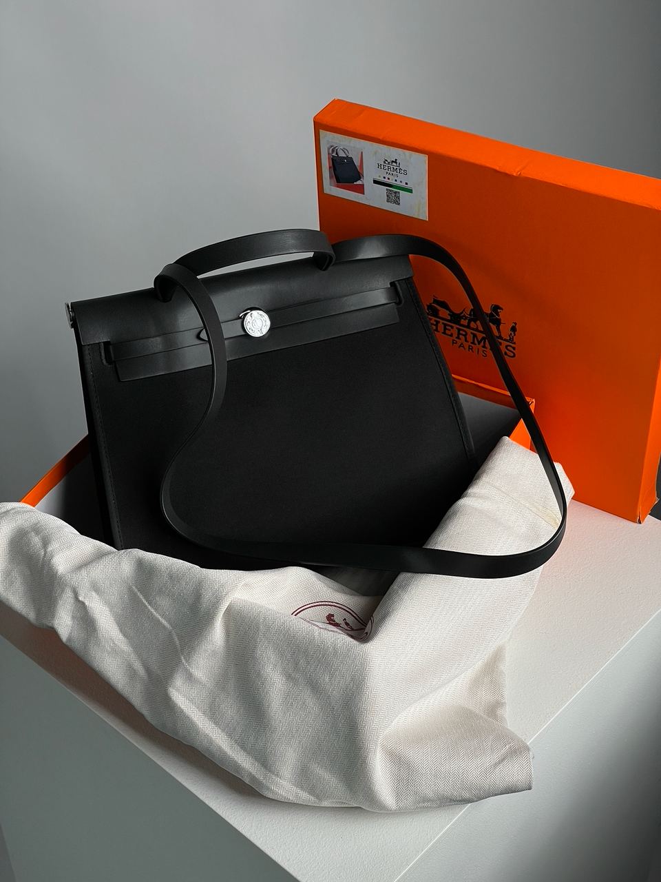 Hermes Herbag Zip 31 Bag Black/Silver - 2