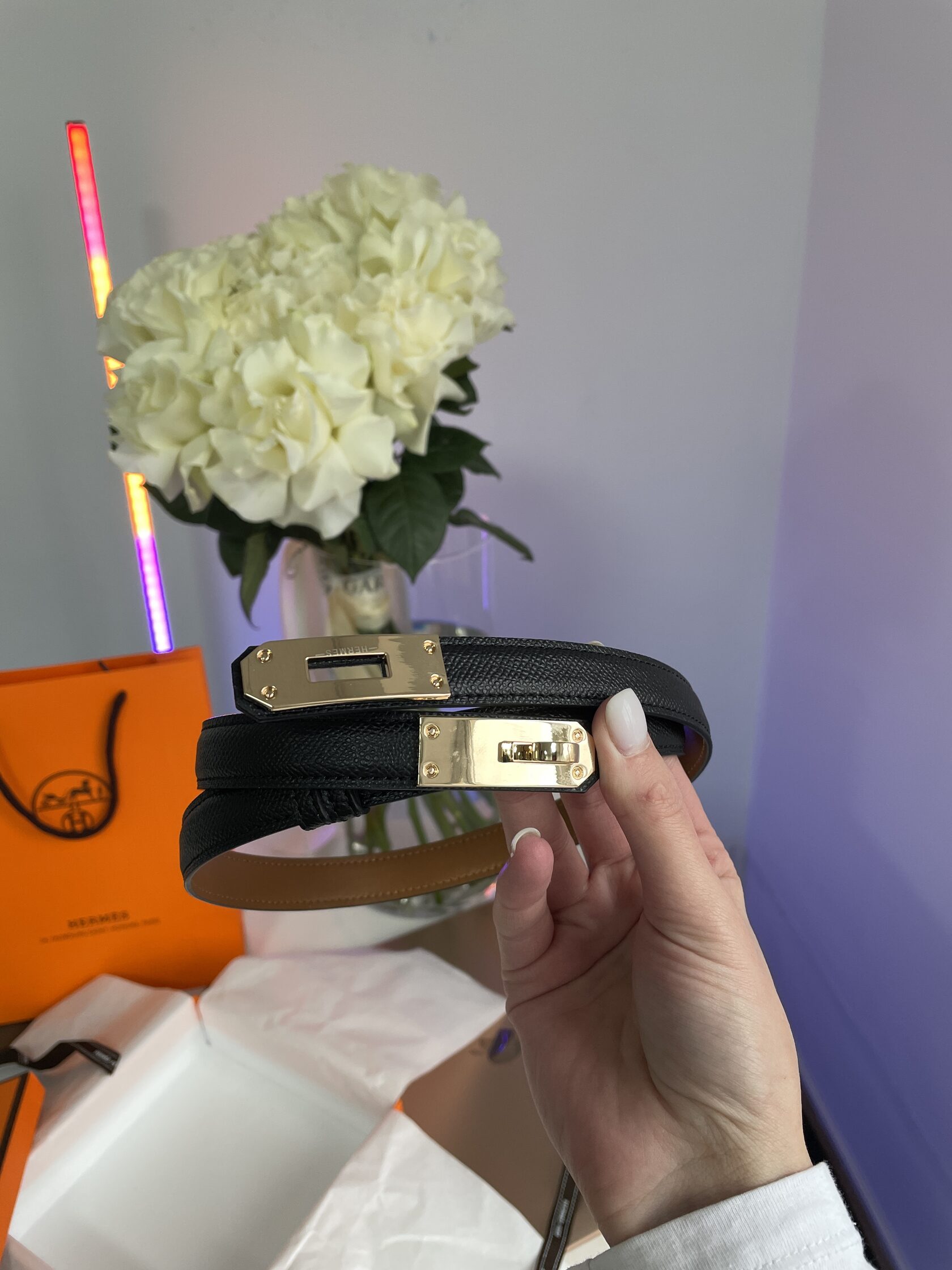 Hermes Kelly 18 Belt Black Leather - 6