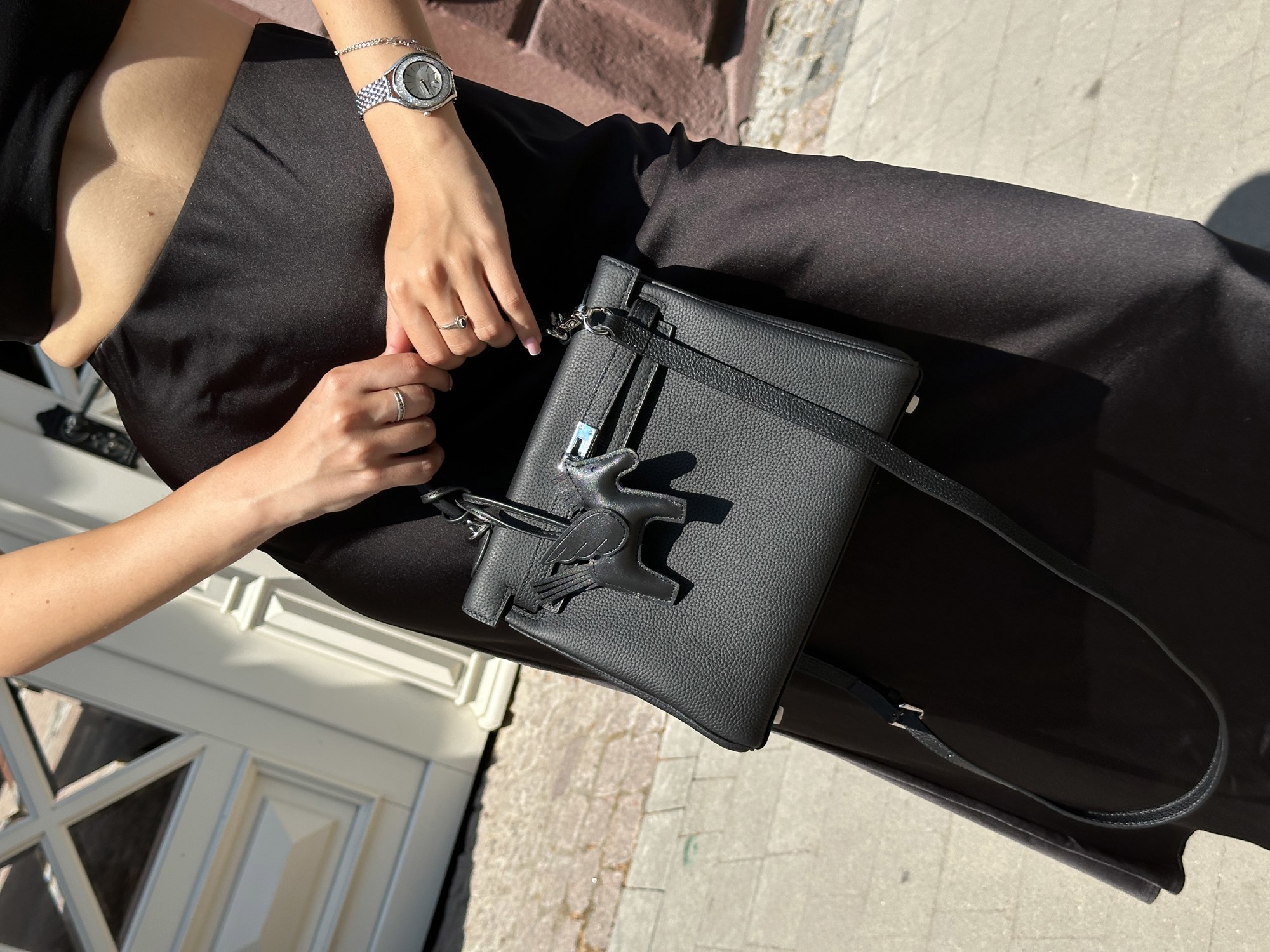 Hermes Kelly 25 Black/Silver - 9